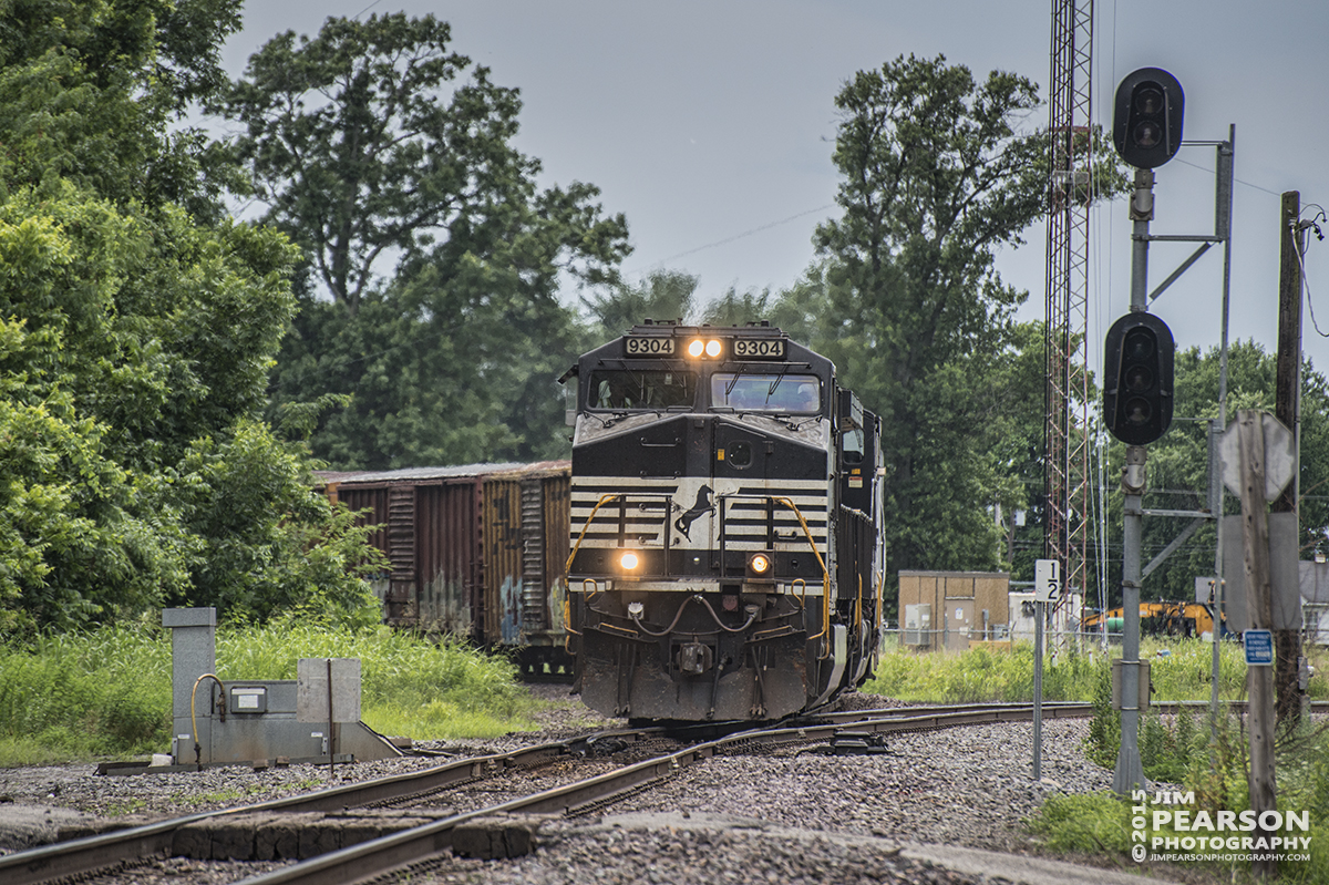 June 26, 2015 - Norfolk Southern's engine 9304 leads it's mixed freight train off UP's Chester Subdivision onto UP's Mt. Vernon Subdivision at Gorham, Ill. - Tech Info: 1/1250sec, f/5.6, ISO 320, Lens: Nikon 70-300 @ 250 mm with a Nikon D800 shot and processed in RAW.
