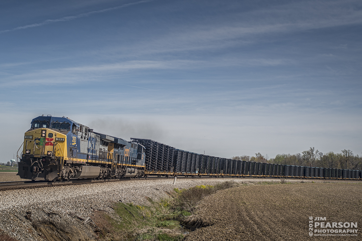 April 13, 2016 - CSX Q294 (Nashville, TN - Indianapolis, IN), with a multi-color nose and no it wasn't added in photoshop, rounds St. James curve as it approaches Haubstadt, Indiana as it heads north out of Evansville, Indiana. - Tech Info: 1/1000 | f/5.6 | ISO 160 | Lens: Sigma 24-70 @ 46mm on a Nikon D800 shot and processed in RAW.