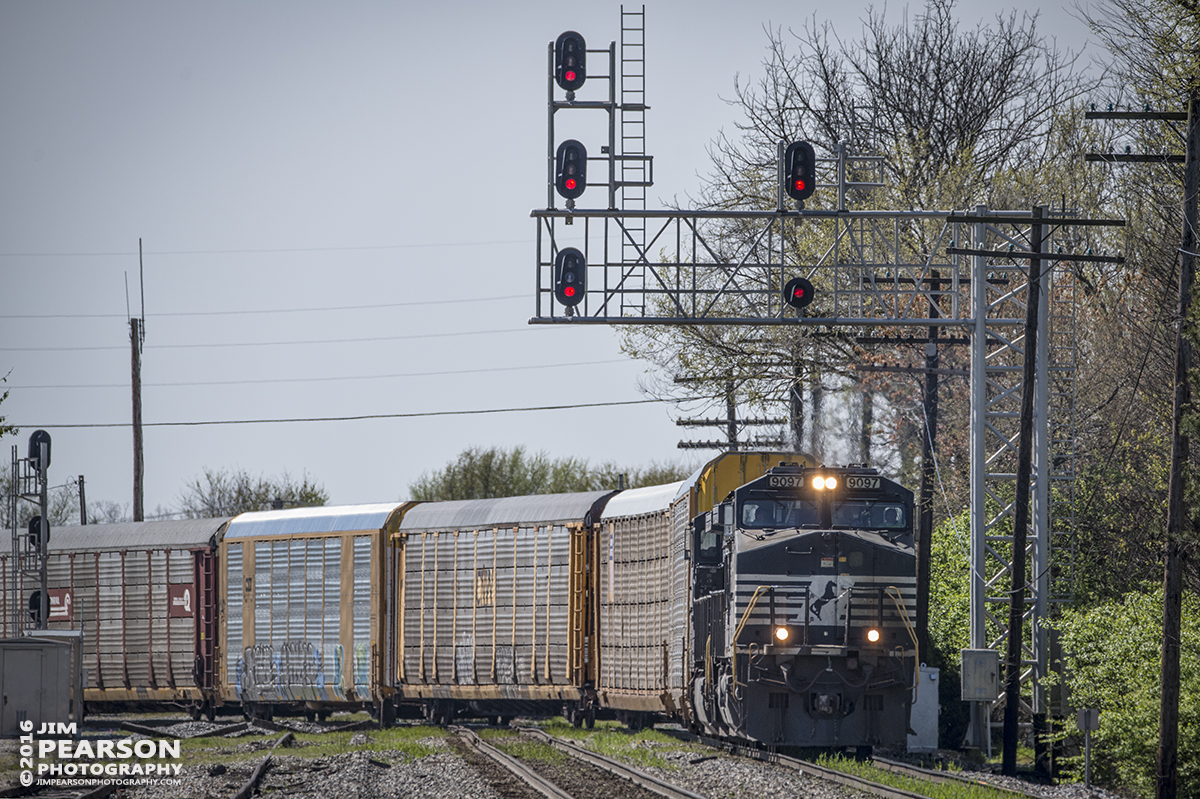 April 12, 2016 - Norfolk Southern WB comes out of the yard at Princeton, IN heading west toward Mt. Carmel, IL on the NS Southern West district. - Tech Info: 1/2000 | f/6 | ISO 560 | Lens: Sigma 150-600 @ 370mm on a Nikon D800 shot and processed in RAW.