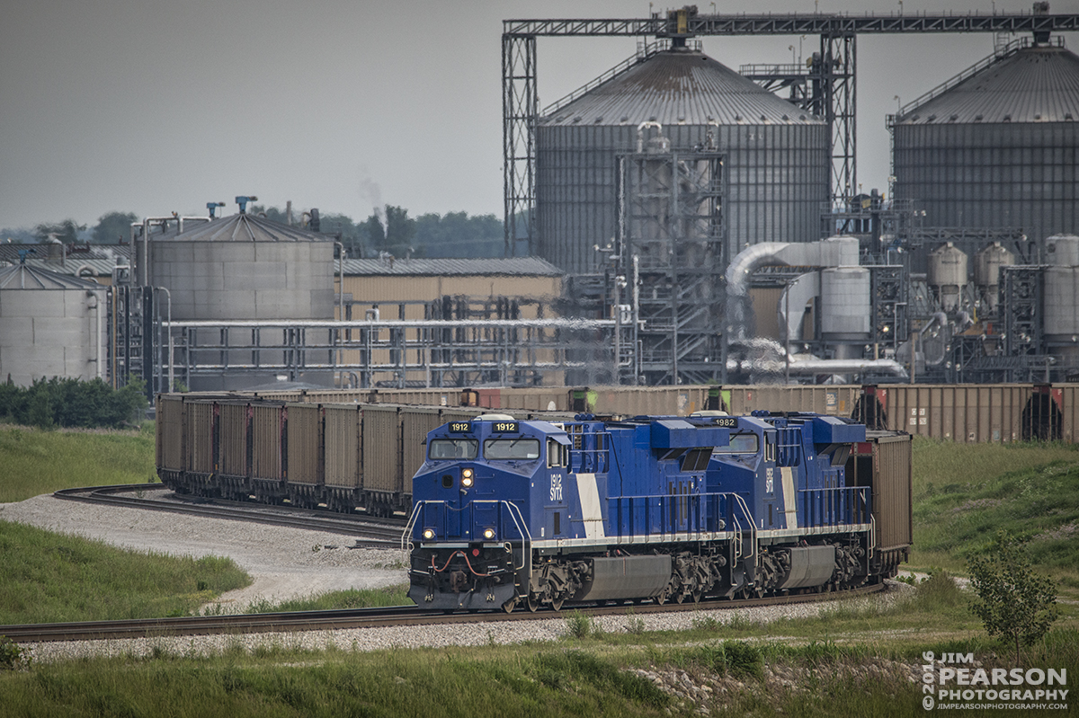 June 1, 2016  Savatrans Indian 6 pulls away from the Sitran Dock with a empty coal train with SVTX 1912 and 1982 leading, at Abee, Indiana after unloading its load of coal. The Chris Cline Group are owners of the company Savatrans which purchased three ES44AC locomotives that operate from Sugar Camp Mine in Akin, IL to Abee, IN near the Mount Vernon/West Franklin area.- Tech Info: 1/1250 | f/6.3 | ISO 1100 | Lens: Sigma 150-600 @ 600mm with a Nikon D800 shot and processed in RAW.