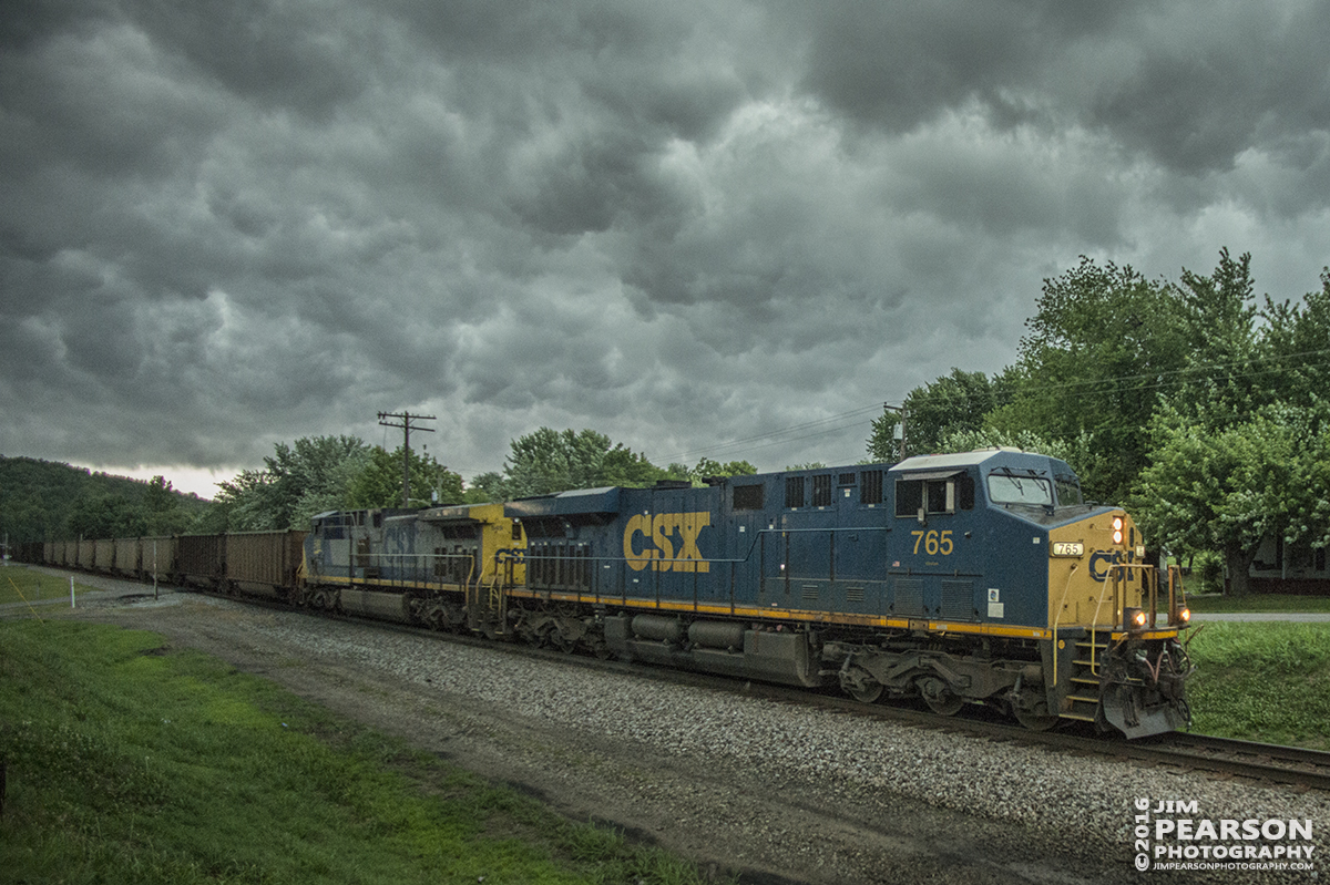 June 15, 2016  I stopped at Mortons Gap, Ky as I chased the leading edge of this storm front and caught empty coal train CSX N017 as it headed north on the Henderson Subdivision. I love shooting in weather like this as it makes for a very dramatic photo! - Tech Info: 1/800 | f/2.8 | ISO 4000 | Lens: Nikon 18mm with a Nikon D800 shot and processed in RAW.