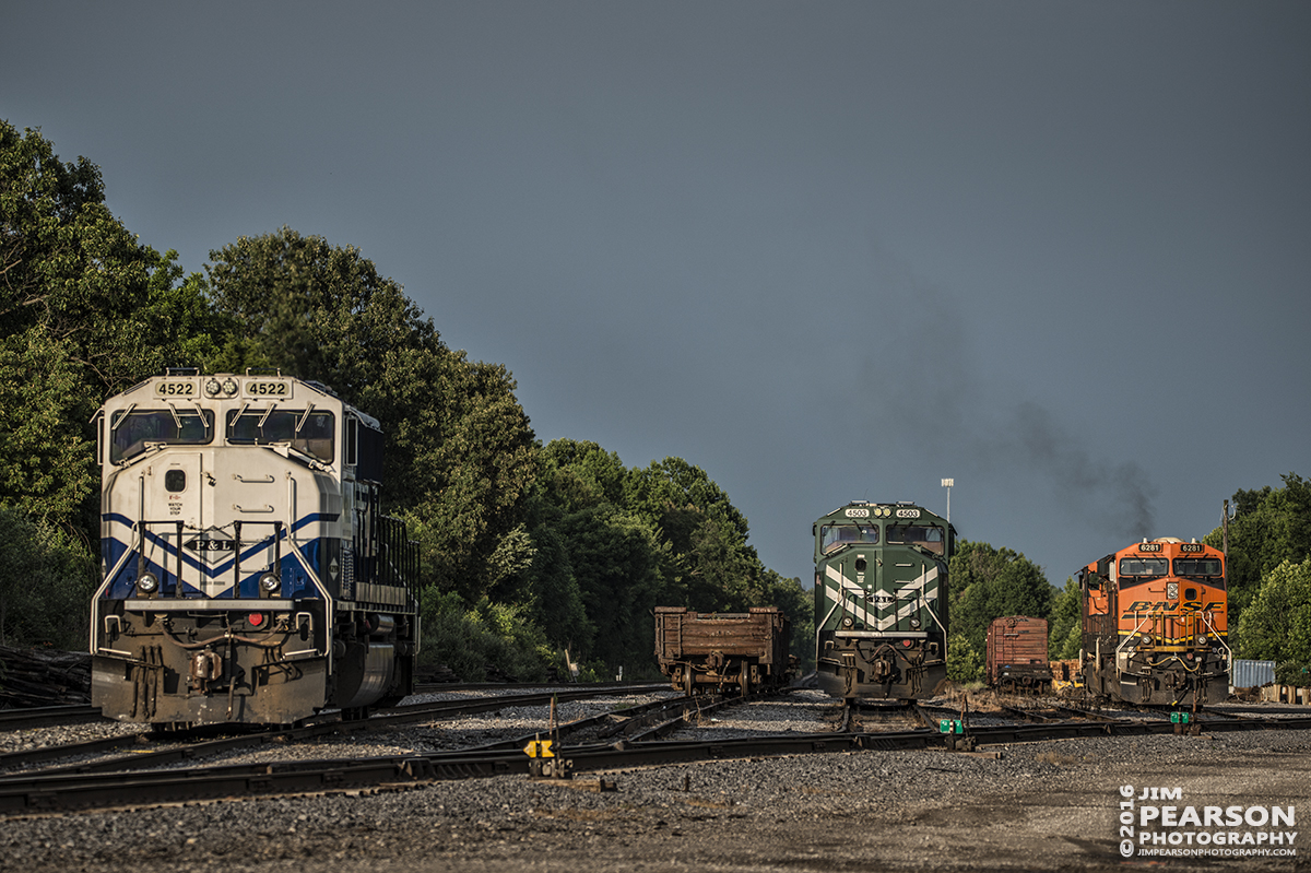 June 15, 2016  The late evening sun broke through the clouds and provided this beautiful light on the power sitting at Paducah and Louisville Railways West Yard in Madisonville, Ky while the sky was still dark in the distance. Storm light can produce some of the most spectacular photos, you just have to get out the door!. - Tech Info: 1/500 | f/5.3 | ISO 100 | Lens: Sigma 150-600 @ 200mm with a Nikon D800 shot and processed in RAW.