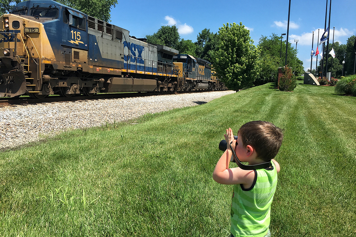 Trackside with my nephew Damion and his old style Polaroid!