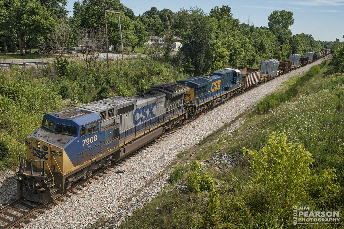 June 29, 2016  CSX Q688 (Birmingham, AL - Indianapolis, IN) with three oversized loads which appeared to be perhaps transformers, pass through the north end of Romney siding at Nortonville, Ky heading north on the Henderson Subdivision. - Tech Info: 1/1600 | f/11 | ISO 400 -1 f/stop | Lens: Sigma 24-70 @ 31mm (Horz) and 26mm (Vertical) with a Nikon D800 shot and processed in RAW.