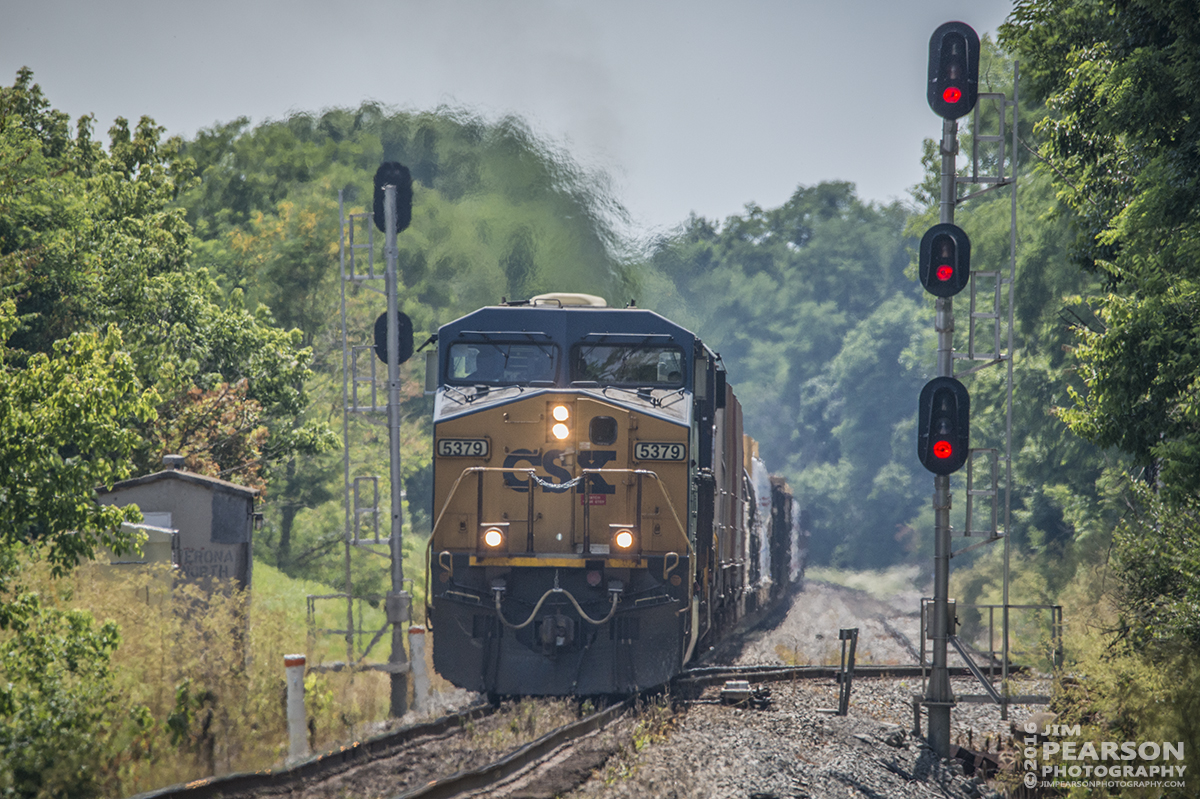 July 1, 2016  A northbound CSX mixed freight passes the signals as it approaches Verona, Ky as it moves north on The Shortline (LCL Subdivison).  - Tech Info: 1/1600 | f/8 | ISO 720 | Lens: Sigma 150-600 @ 600mm with a Nikon D800 shot and processed in RAW.