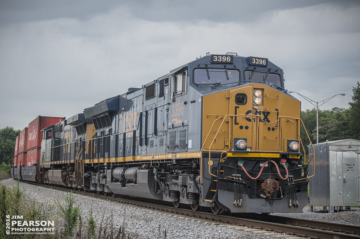 July 22, 2016  CSX intermodal Q133-22 (fairly new on the Mainline Subdivision) approaches the Tobacco Road crossing at Bowling Green, Ky as it heads south on the Mainline Subdivision. - Tech Info: 1/1250 | f/4.5 | ISO 280 | Lens: Nikon 70-300 @ 70mm with a Nikon D800 shot and processed in RAW.