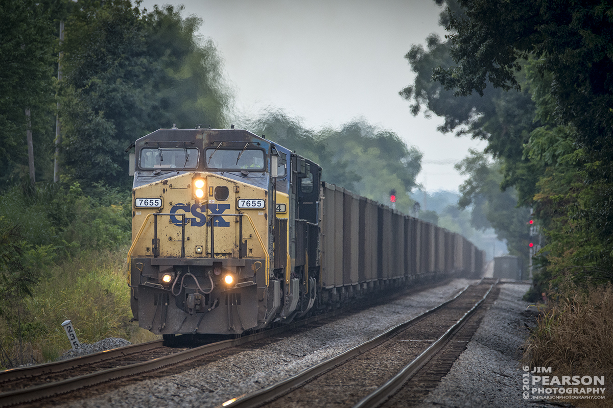 July 22, 2016  CSX loaded coal train N302 (Evansville, IN (EVWR) - Stilesboro, GA) approaches Casky Lane crossing in Hopkinsville, Ky as it heads south on the Henderson Subdivision. - Tech Info: 1/1250 | f/6 | ISO 1100 | Lens: Sigma 150-600 @ 460mm with a Nikon D800 shot and processed in RAW.