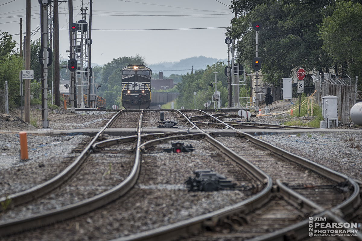 August 18, 2016  Norfolk Southern 8160 approaches NS's L.S. Junction at Louisville, Ky as it heads north with its loaded coal train.