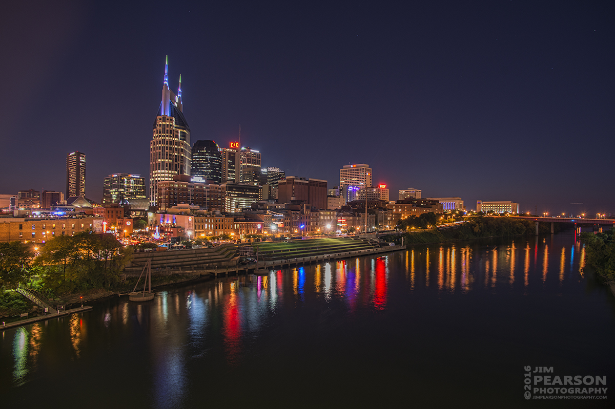 The skyline in downtown Nashville, Tennessee on September 10th, 2016.