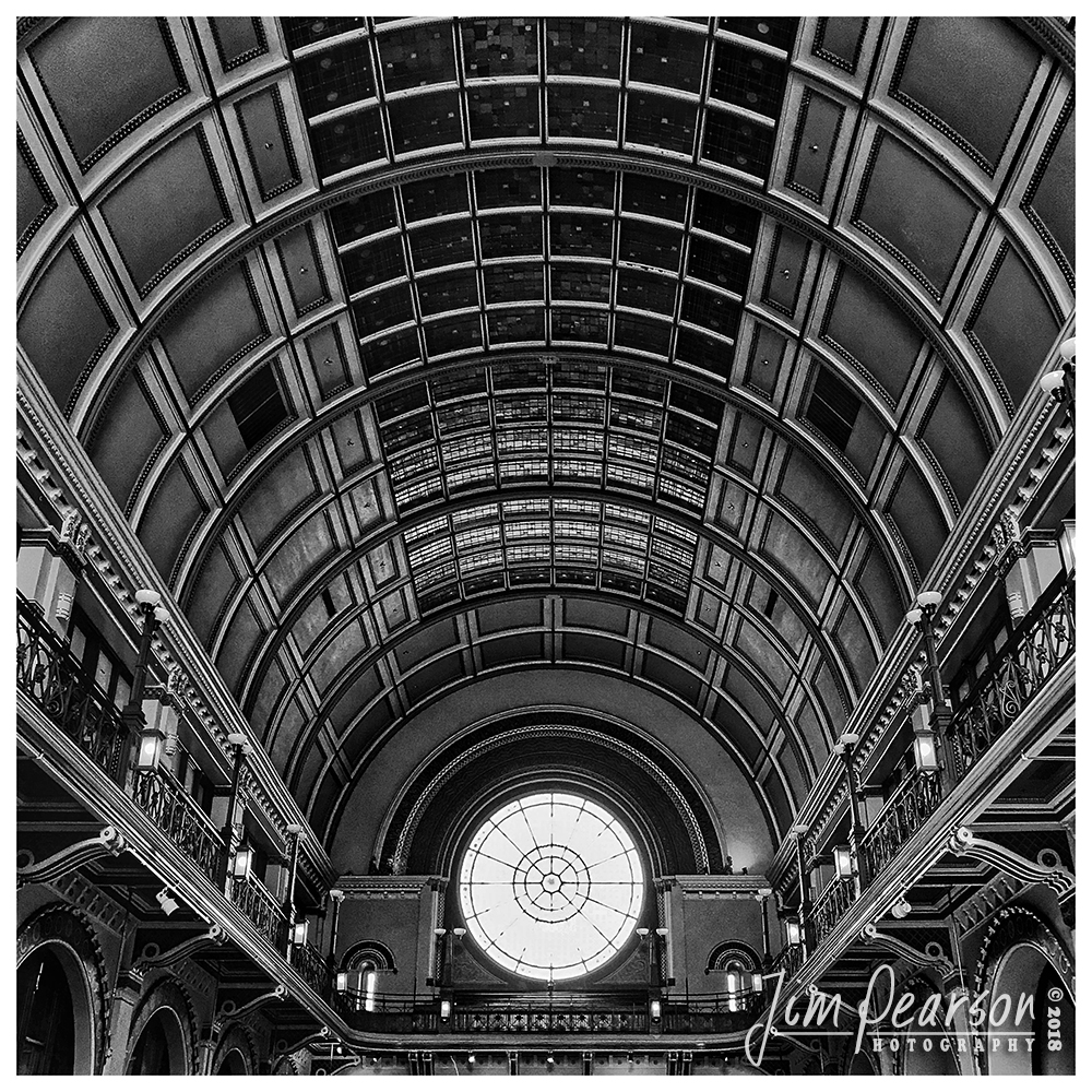November 3, 2018 - Day 369 - iPhone 7 Plus Daily B/W Photo Challenge - Waiting Room with style - This is ceiling of one of the waiting rooms in the historic Indianapolis Union Station at downtown Indianapolis, Indiana! If only the building could talk, the stories it could tell!