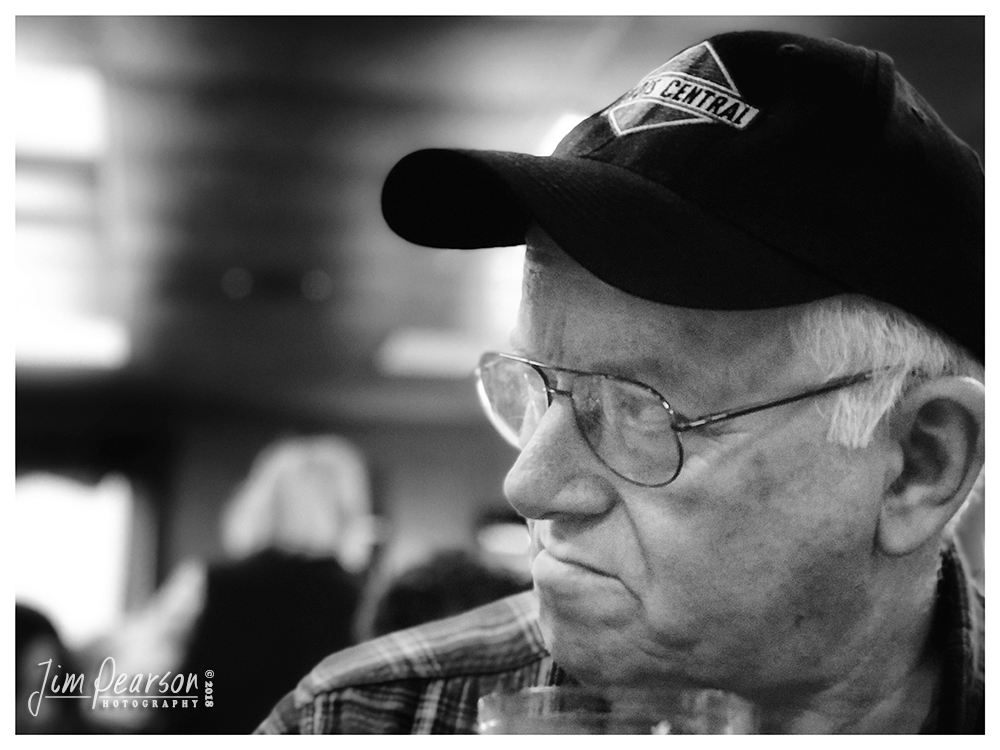 November 13, 2018 - Day 379 - iPhone 7 Plus Daily B/W Photo Challenge - Tom - Today my portrait is of long-time friend Tom Wortham, who joined a group of us from the local photography group for lunch. A portrait doesn't always have to have the subject looking directly at the camera or even centered in the frame! That's the beauty of photography, it's your picture, do it your way!