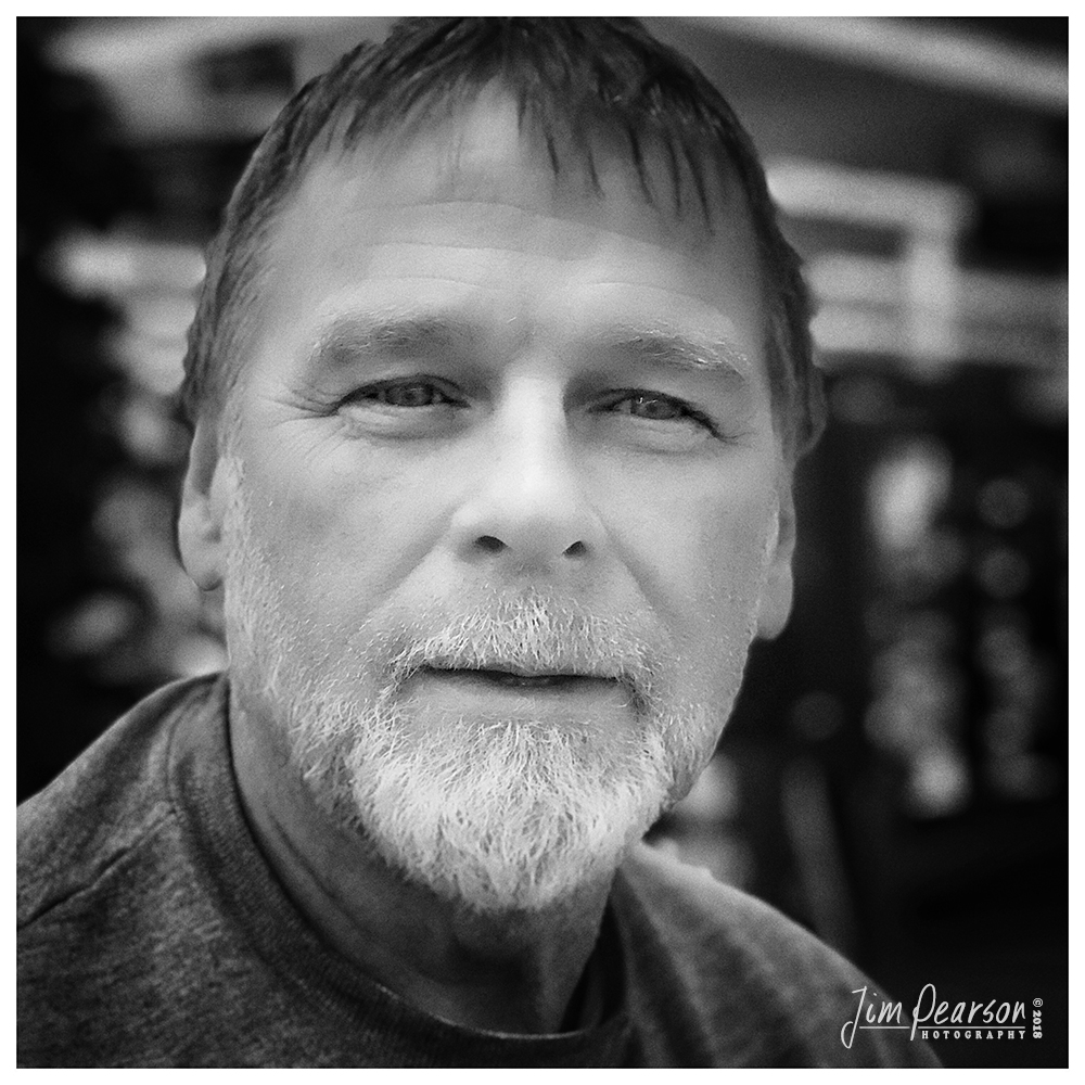 November 15, 2018 - Day 381 - iPhone 7 Plus Daily B/W Photo Challenge - Dana - Today's BW portrait is of Dana Classen, who is a good friend of mine from church. We ran into each other at Kroger and he was gracious enough to all me to photograph him. I shot this using the portrait mode on my iPhone 7 Plus and cropped it square as I like the way it looks better.