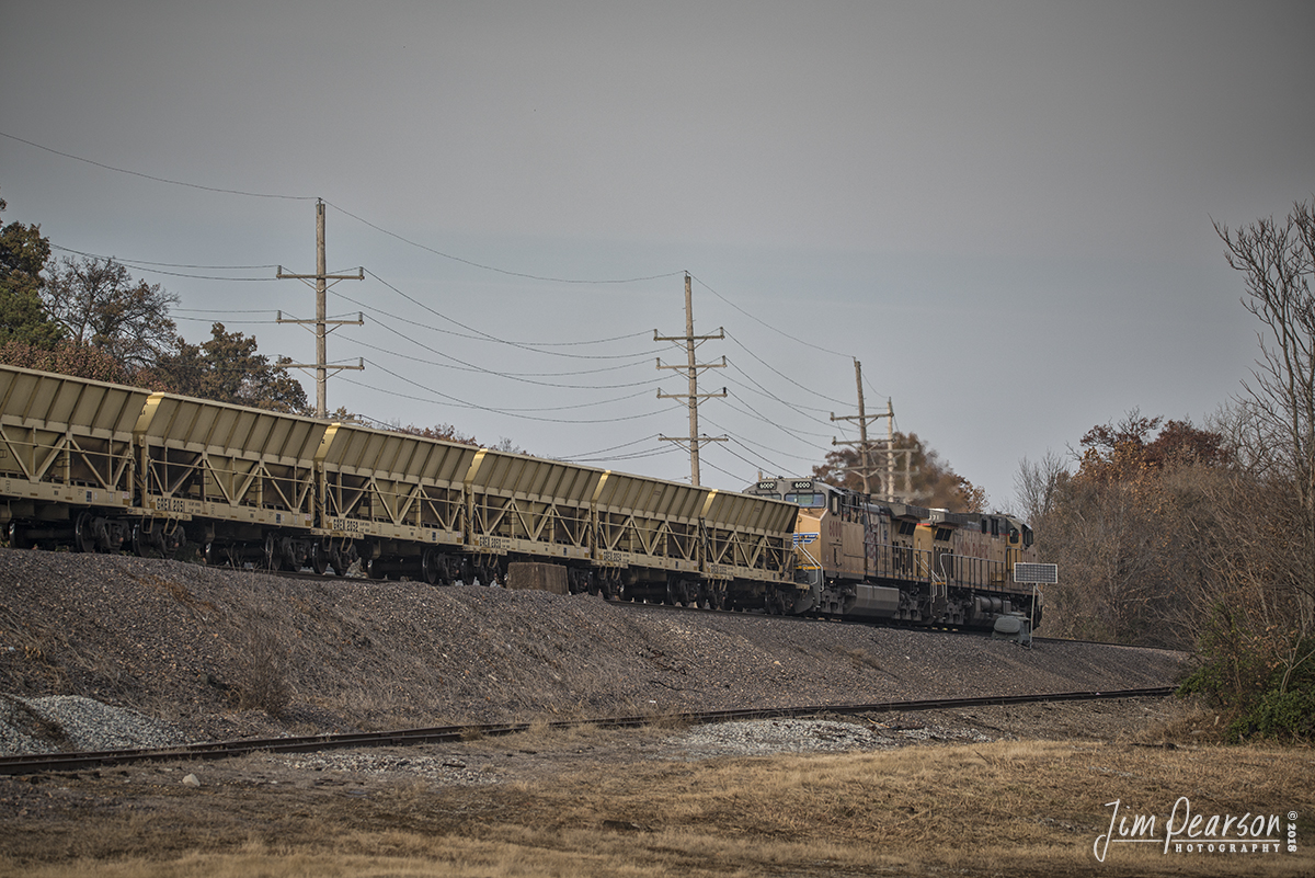 November 17, 2018 - A Union Pacific Railroad work train passes through Valley Park, MO with UP 7271 & 6000 leading, as it heads east toward Kirkwood, MO on the Jefferson City Subdivision. - #jimstrainphotos #missourirailroads #trains #nikond800 #railroad #railroads #train #railways #railway #up #uprailroad