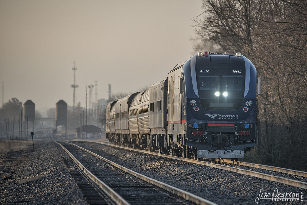 November 24, 2018 - Amtrak 390, the Saluki, pulls north in the early morning sun as it begins its run to Chicago from Carbondale, Illinois on CN's Centralia Subdivision. - #jimstrainphotos #illinoisrailroads #trains #nikond800 #railroad #railroads #train #railways #railway #amtrak #passengertrains #cnrailway