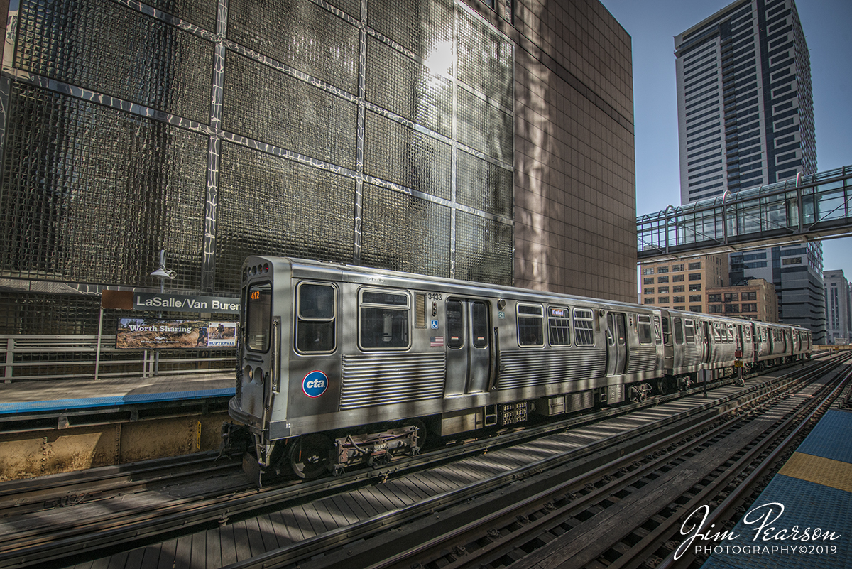 March 23, 2019 - CTA 412 Brown Line commuter train to Kimbal, Illinois, makes its way through the downtown Chicago canyons as it arrives at the LaSalle/Van Buren station on the elevated loop. - #jimstrainphotos #illinoisrailroads #trains #nikond800 #railroad #railroads #train #railways #railway #cta #thechicagol #chicago