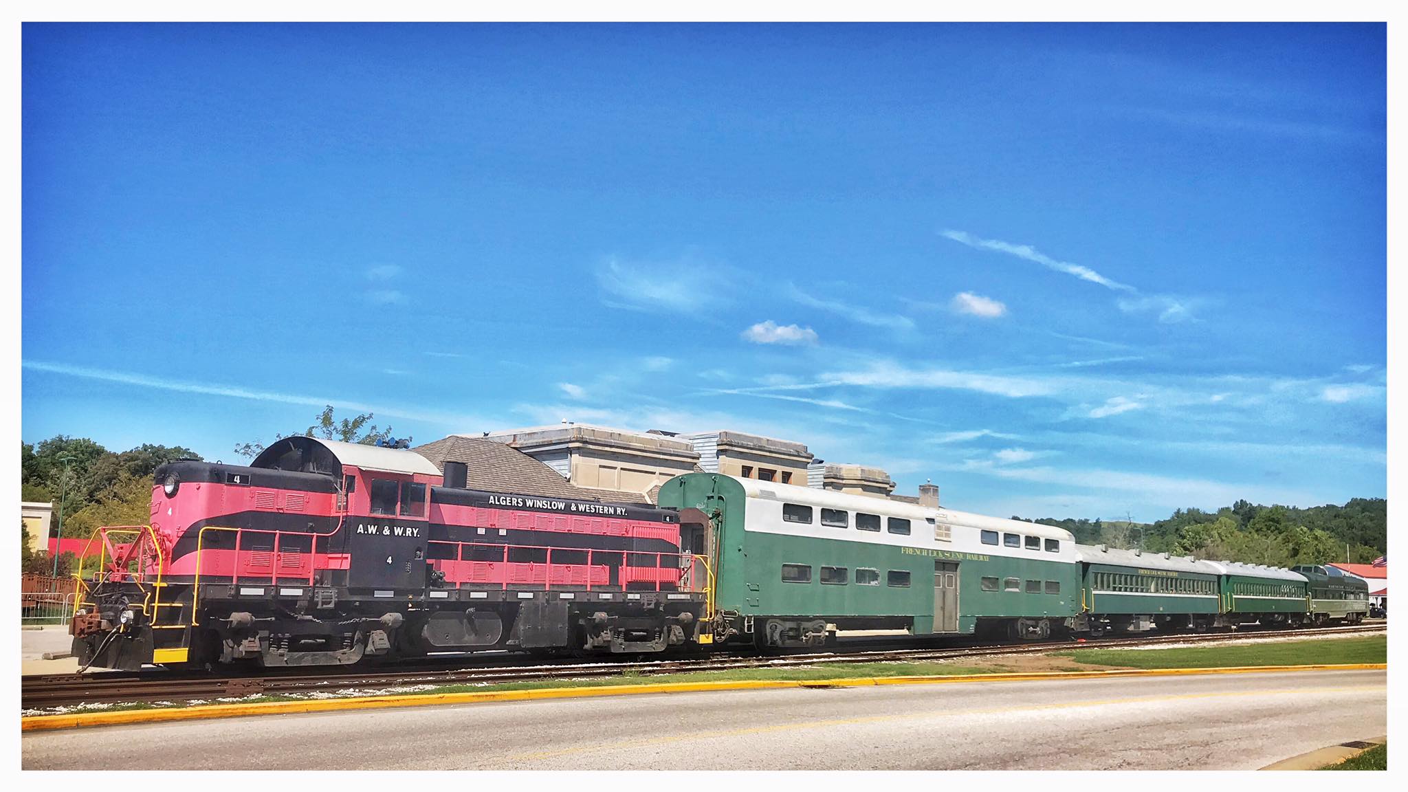 August 24, 2019 - Waiting to Chase the French Lick Railway from French Lick, Indiana.