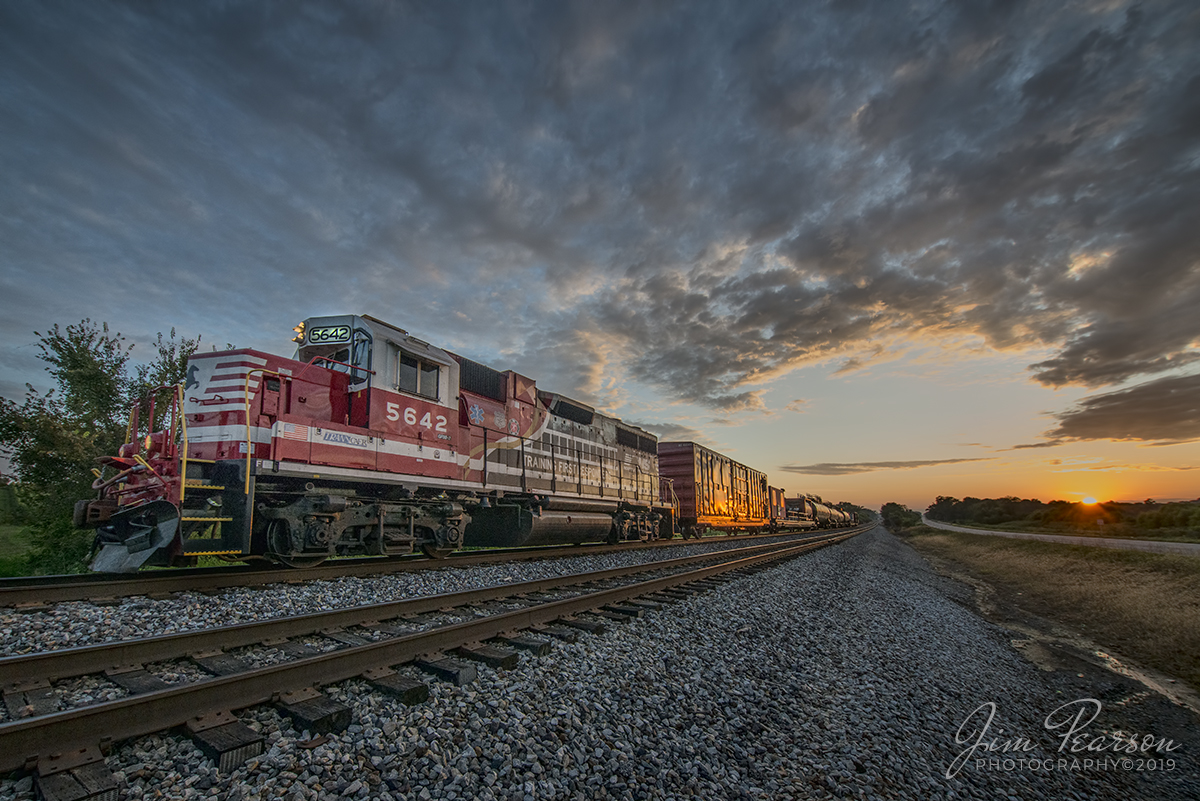 August 31, 2019 - I spent the better part of the day waiting for the Norfolk Southern Safety Train to depart from Princeton, Indiana and for me this shot made it all worth it! NS 5642 "Training First Responders" engine pulls the Norfolk Southern Safety Train east from Huntingburg, Indiana as the setting sun begins to drop below the horizon on the NS Southern-East District.
