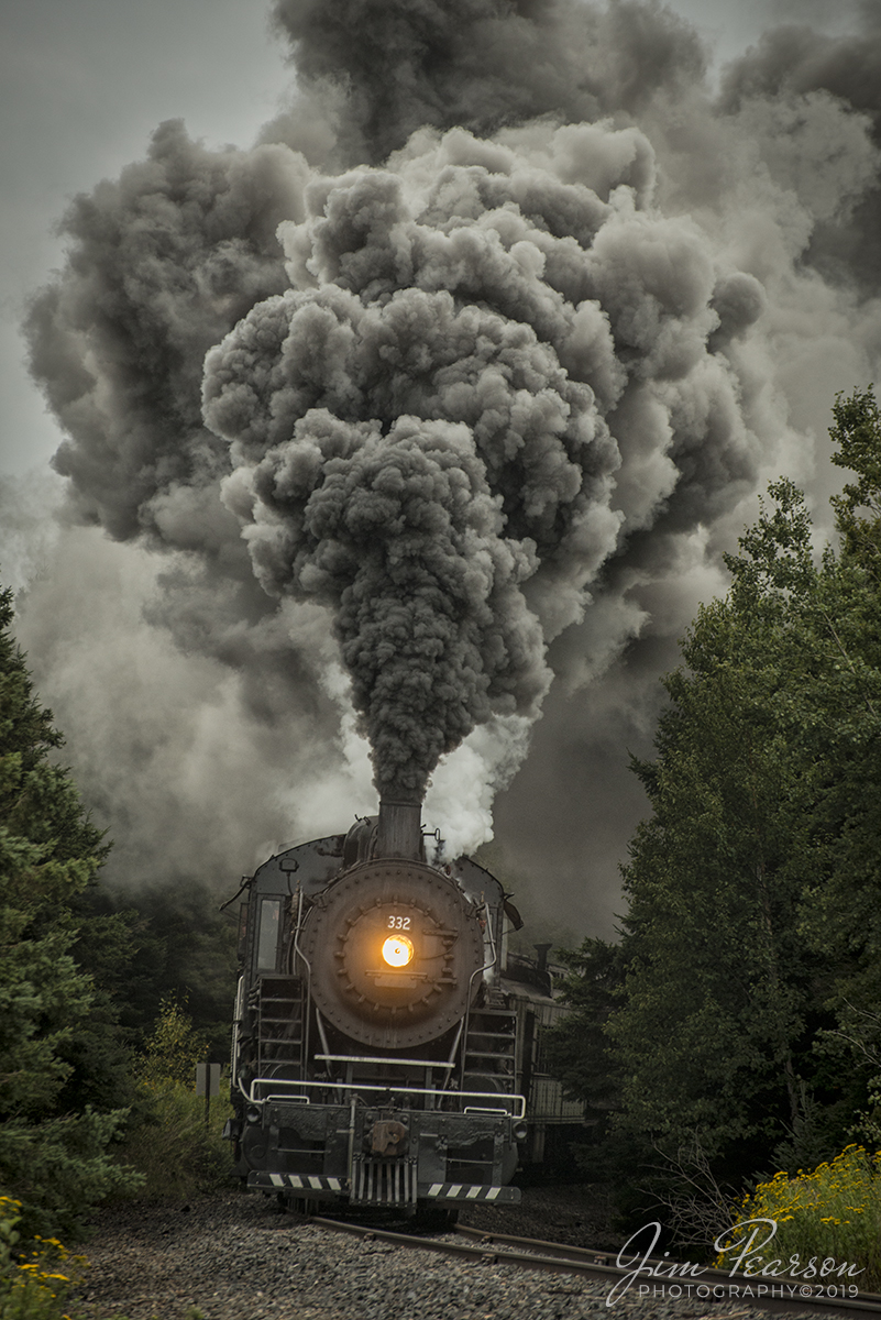 Photo adjusted for color and sharpening in Adobe RAW.

September 5, 2019 - The Duluth, Missabe & Iron Range 332 steam locomotive from Lake Superior Railroad Museum rounds a curve under full steam as it heads north toward Two Harbors from Duluth, Minnesota during a recent photo charter from the Lake Superior Railroad Museum on the North Shore Line.