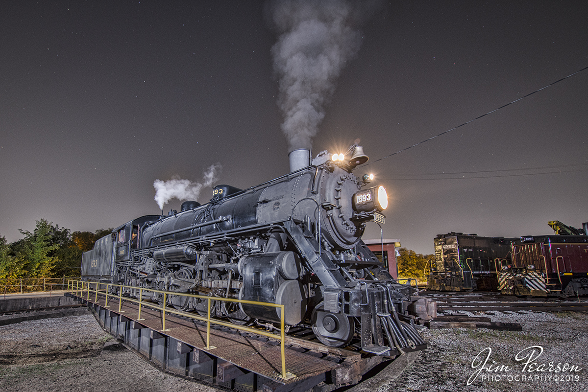 September 20, 2019 - Southern 4501, all dressed up as L&N 1593, sits on the turntable at the shops in East Chattanooga, during the Annual L&N Convention night shoot, at the Tennessee Valley Railroad Museum in Chattanooga, Tennessee.