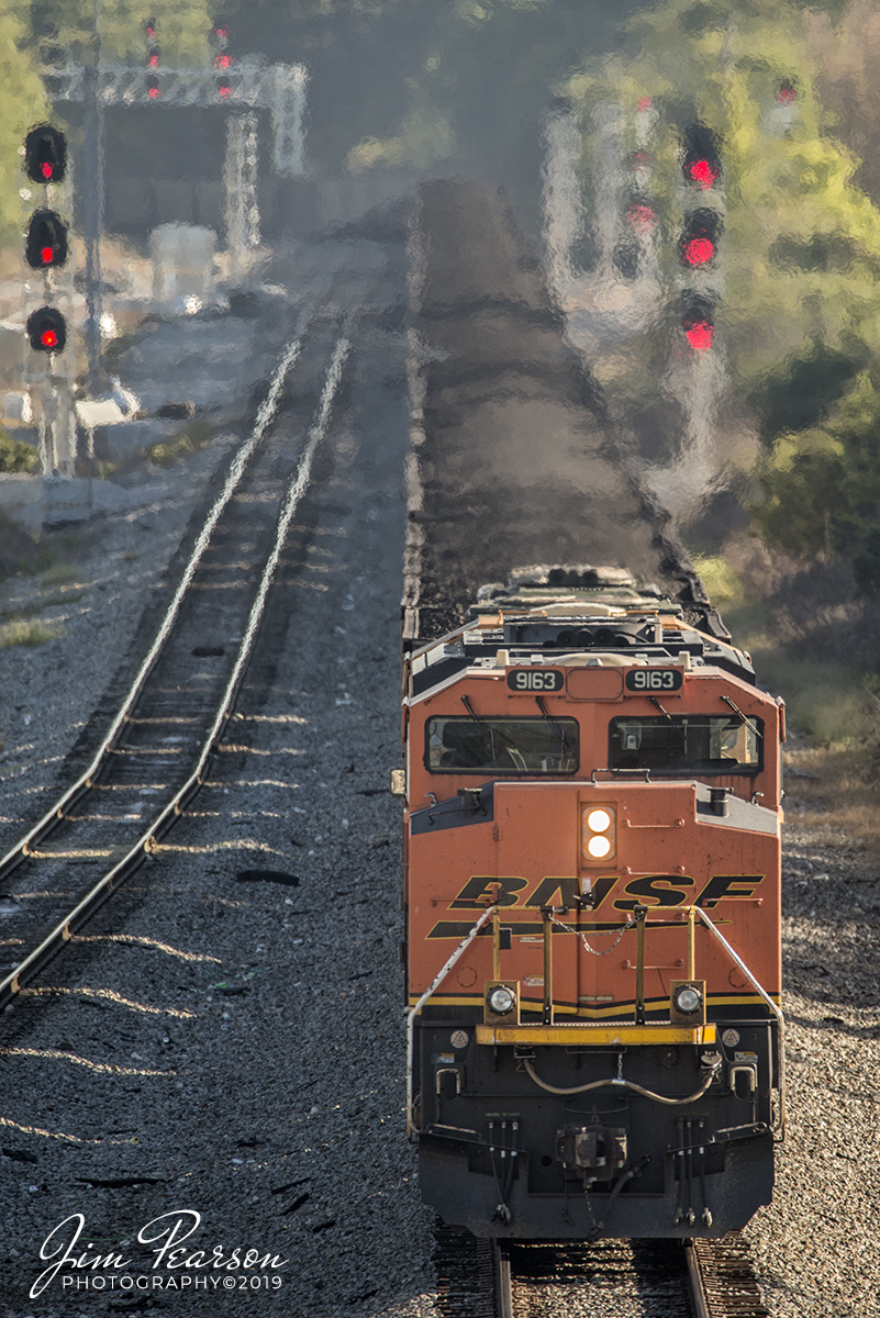 September 22, 2019 - BNSF 9163 acts as the DPU as it brings up the rear headed north from NS DeButts Yard at Chattanooga, Tennessee with a loaded coal train on the CNO&TP Third District.