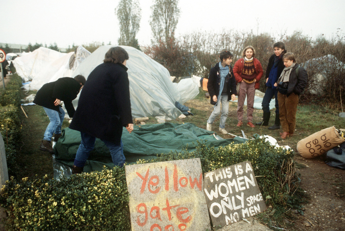 Anti-nuclear demonstrators camped outside the air base during the arrival of the Ground Launch Cruise Missile equipment.