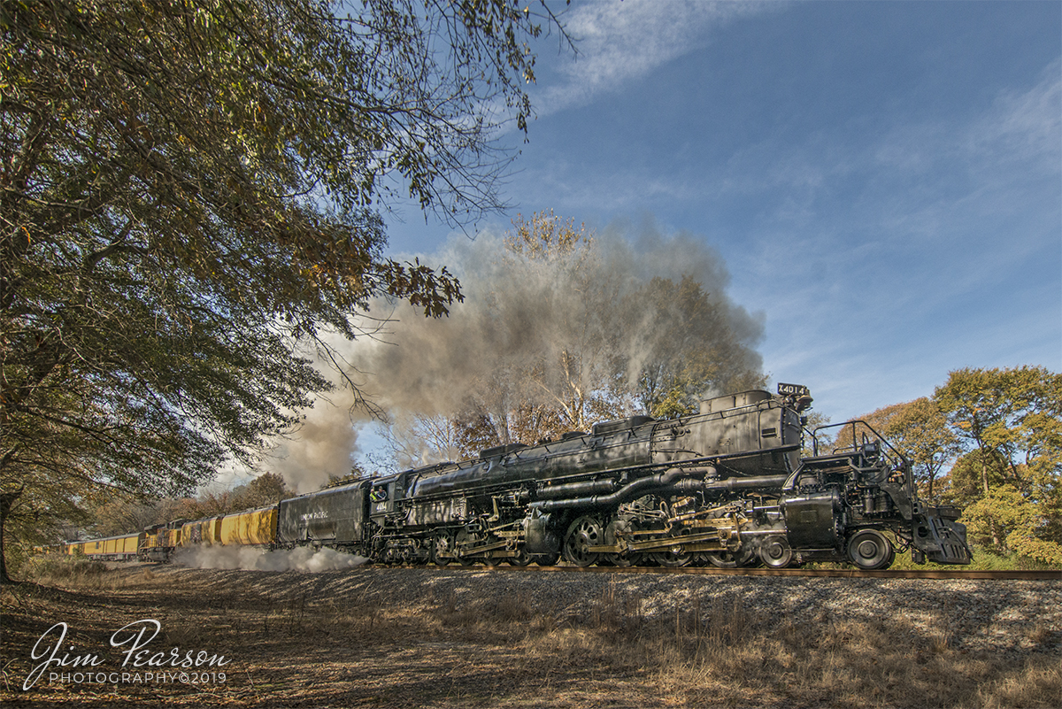 November 13, 2019 - Union Pacific 4014 "Big Boy" locomotive leads its train northbound on the Little Rock Subdivision at Perla, Arkansas, during Union Pacific's Great Race Across the Southwest tour with the restored engine. 

Interesting Fact: The entire Big Boy Fleet #4000-4024 would have cost over 100 million dollars to build today! 

UP ordered 20 class 4000 engines in 1941 and then 5 more in 1944 at $265,174 per engine. Adjusted for inflation this totaled a whopping $107,620,056.25, each engine individually running $4,304,802.25!