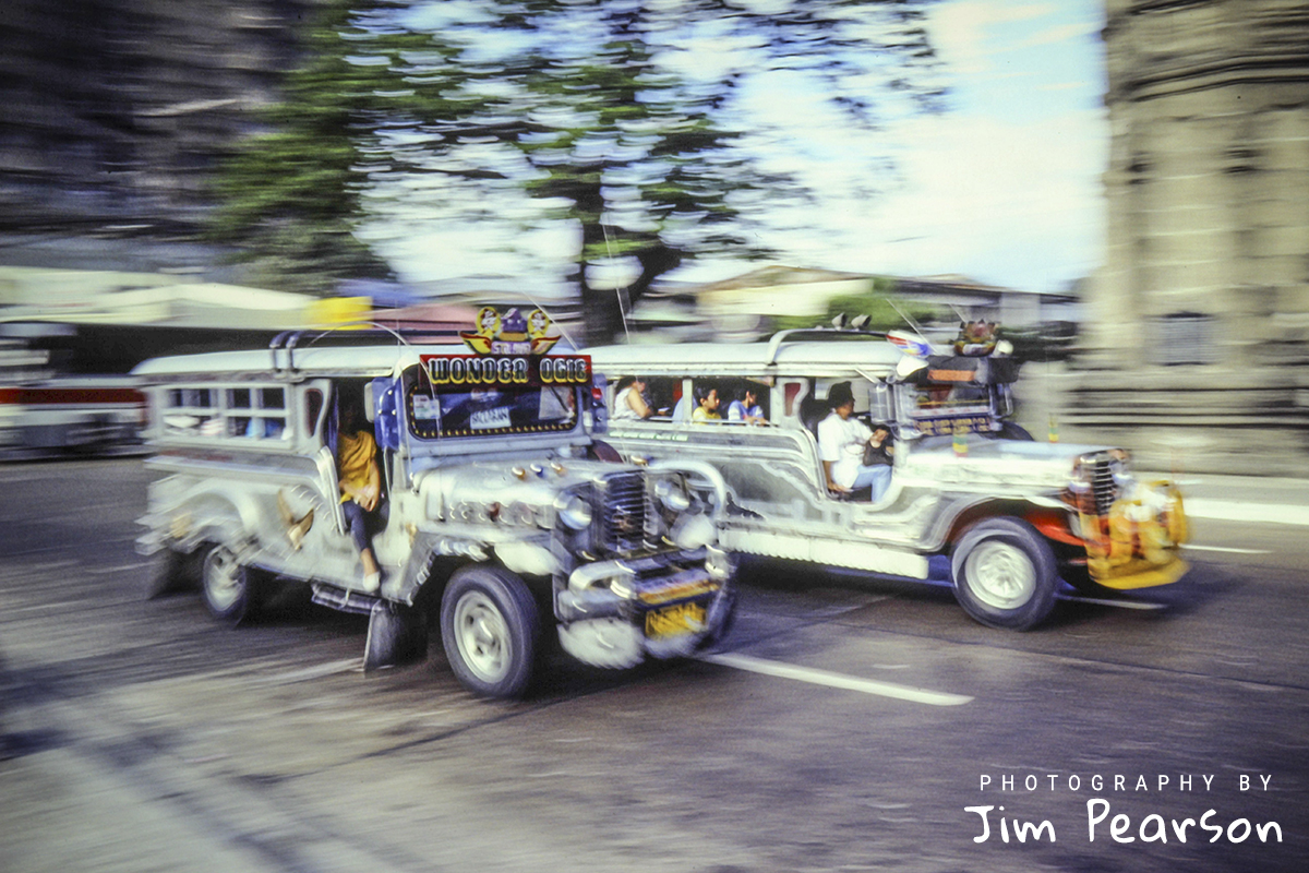Blast From The Past  Summer 1990  Jeepneys are a common mode of travel in the Philippines. Here we see a couple heading down the streets of Manila, taken during the time I was stationed at Clark Air Base from 1989-1991. It was an interesting assignment where I lived off the base in a compound where we had armed guards due to the threat from the Abu Sayyaf militants group, among others such groups during the time I was stationed there. During my tour there I didnt get to travel as much as I wanted due to these threats to American Military. Otherwise, it was a great tour and I made many great new friends during my tour there.

Also, the days leading up to my return to the states and a new assignment the Mount Pinatubo volcano was spewing gas and debris. After I was at my next duty station at Norton AFB, California it erupted on June 15th, 1991 covering most of the regions around and Clark with ash! The base was closed by the United States in the early 1990s due to the refusal by the Philippine government to renew the lease on the base.
