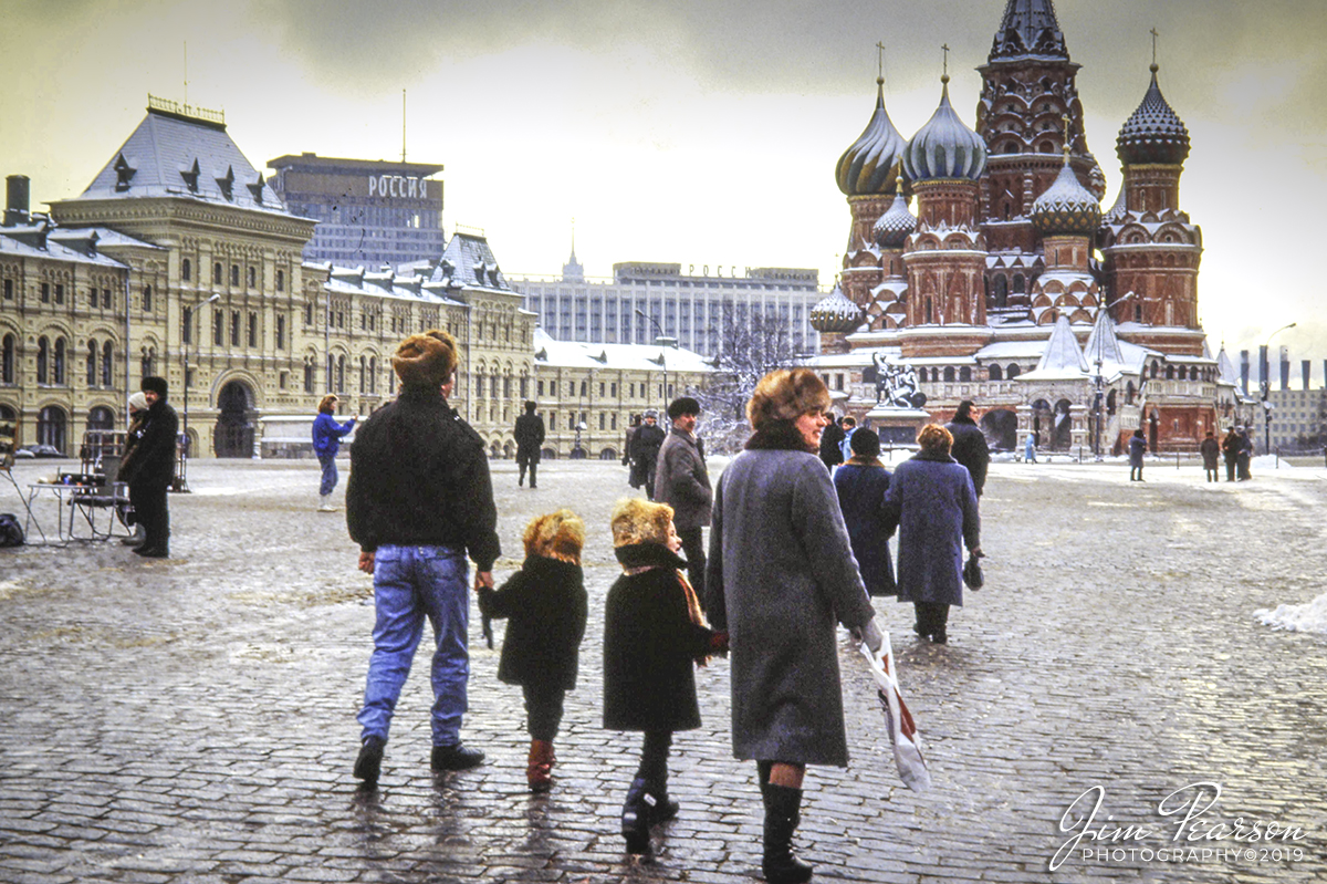 Blast From The Past  Winter 1994  People go about their daily life as they visit Moscows Red Square. It was taken during "Provide Hope" a humanitarian operation conducted by the U.S. Air Force to provide medical equipment to former Soviet republics during their transition to capitalism.

Just about everywhere I visited on photo assignments for the Air Force we were able to get out and tour around on our own most of time and Moscow was really no exception. I found the people on the street to be friendly and open to Americans for the most part. I know we were watched to some degree while we were in country, especially since our job was to take pictures! I cant say for sure, but the guy looking back in my direction in the center of the frame seemed to be around a lot during our time out walking around, but maybe I was being paranoid! 

During Operation Provide Hope, Sixty-five C-5 and C-141 missions flew 2,363 short tons (2,144 t) of food and medical supplies to 24 locations in the Commonwealth of Independent States during the initial launch. Much of these supplies was left over from the buildup to the Persian Gulf War.

For nearly two weeks, US Air Force C-5As and C-141s delivered several hundred tons of emergency food, medicines, and medical supplies to all twelve new independent states of the former Soviet Union, not only to each capital city but also to several outlying cities, especially across Russia. Small teams of US personnel from various government agencies (On-Site Inspection Agency, USAID, and USDA) had been placed in each destination shortly before the deliveries, to coordinate with local officials and to monitor to the best extent possible that the deliveries reached the intended recipients (i.e., orphanages, hospitals, soup kitchens, and needy families).

For 6-months of this operation I was the photo editor for a Combat Camera team that worked out of Aviano, Italy covering the operations.