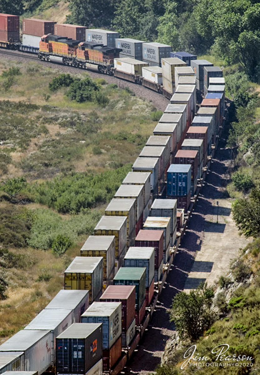 March 31, 2020 - Another of several photos I found on my old Mac G4 Laptop that I shot back in 2006 with my old Nikon D200 and thought I'd share a few of them. This mornings image was shot on June 20, 2006 and is of two BNSF intermodals making their way east and west through the Cajon Pass in Southern California on the Cajon Subdivision.