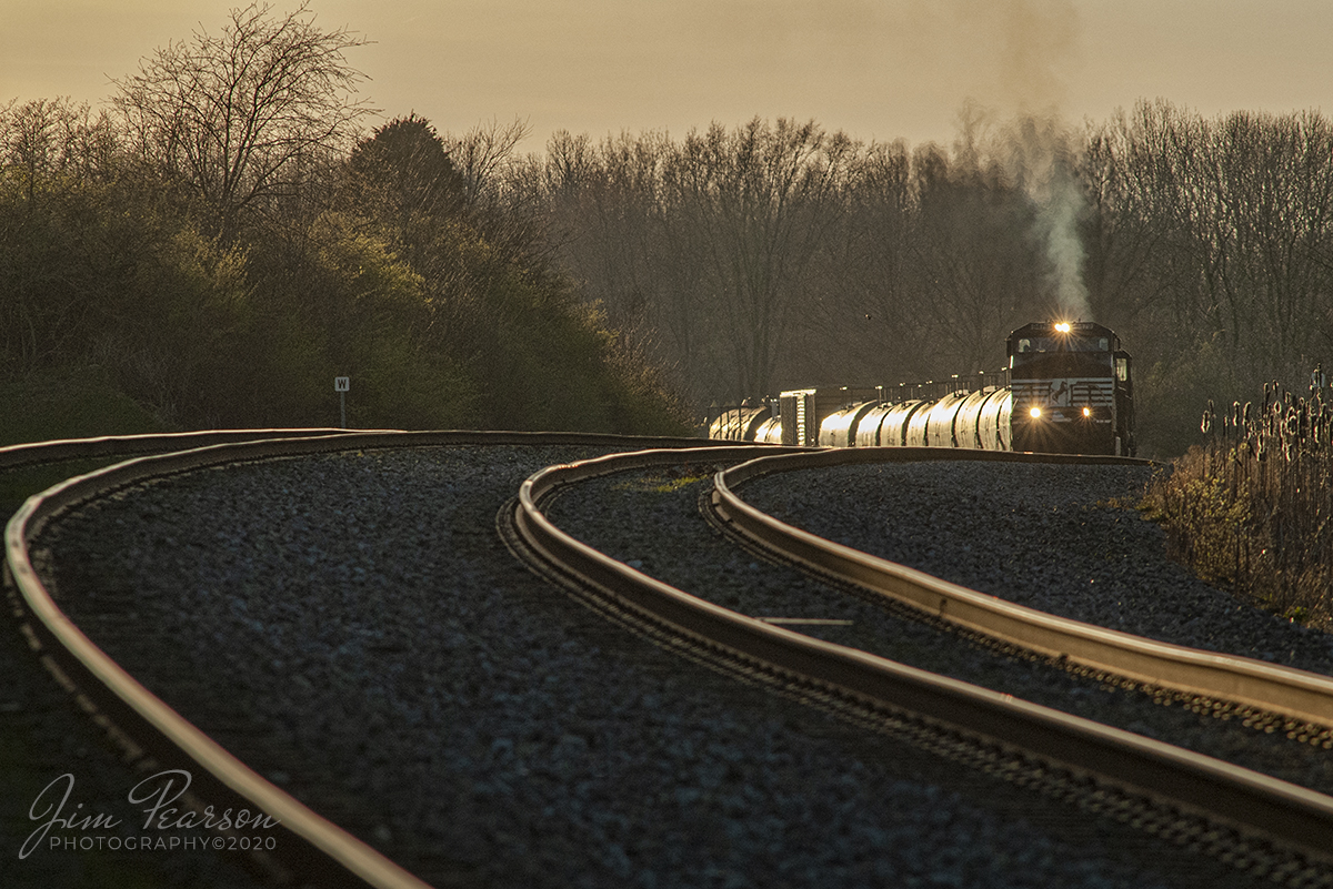 April 4, 2006 - Blast From The Past - Norfolk Southern 8479 leads a mixed freight eastbound as the setting sun produces a golden glow as the train makes its way out of Princeton, Indiana on the NS Southern East District.
