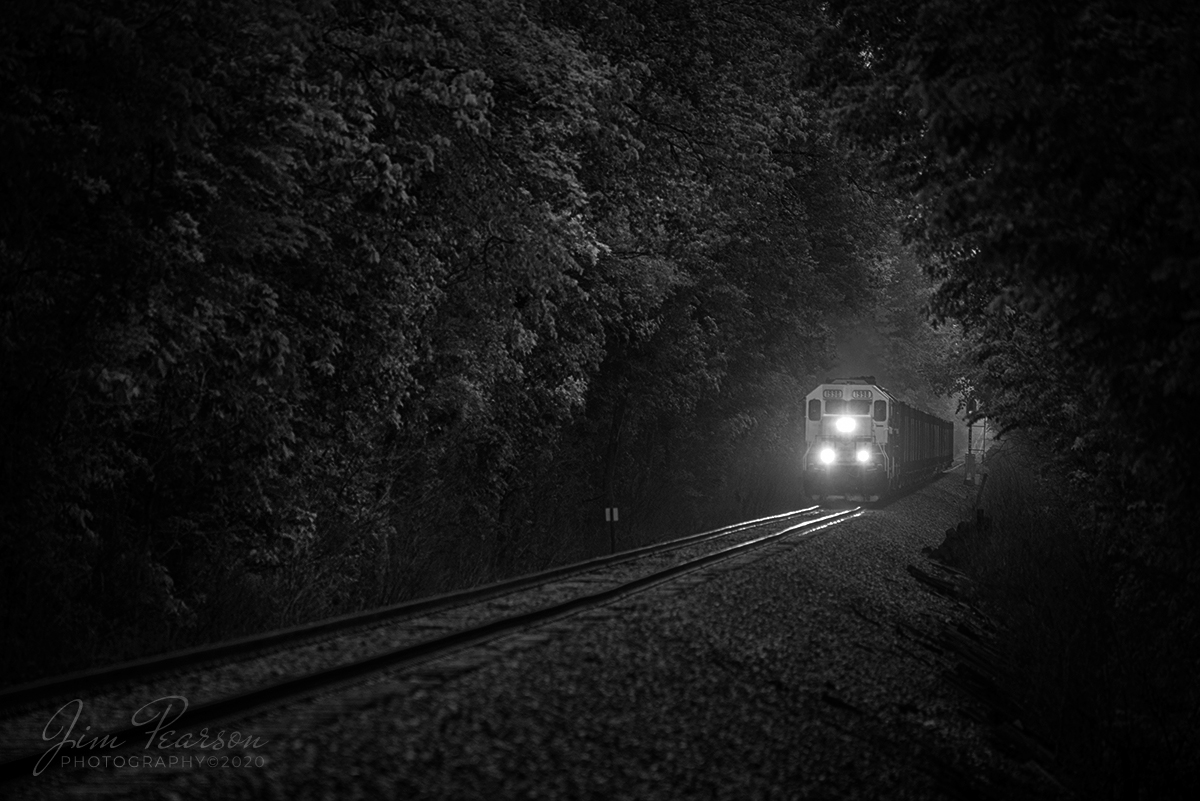 May 13, 2020 - For me, some photos just need to be black and white like this one of Paducah and Louisville Railway 1998, University of Kentucky engine, as it leads a Scotty's Rock train through a tunnel of trees, as it approaches the Ky 70 crossing just south of Madisonville, Ky.

Tech Info:Nikon D800, RAW, Sigma 150-600 @ 350mm, 1/320 sec, f/5.6, ISO 350.