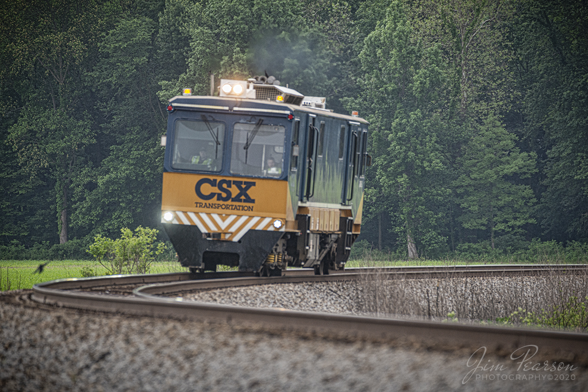 May 27, 2020 - A CSXT Geometry Car rounds St. James Curve at Haubstadt, Indiana as it heads north on the CSX CE&D Subdivision. 

Tech Info: Nikon D800, RAW, Sigma 150-600 @ 400mm, f/6, 1/640sec, ISO 400.