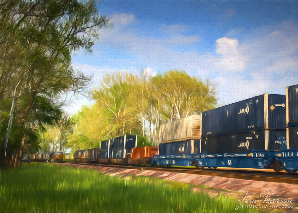 April 28, 2020 - As the late afternoon light rakes across the scene we find the crew on CSX Q513 getting ready to do a roll by inspection on CSX Q028 as it heads north end of the siding at Hazelton, Indiana on the CE&D Subdivision on a beautiful spring day. 

Tech: Nikon D800, Sigma 24-70 at 36mm, f/5, 1/800 @ ISO 125 in RAW.