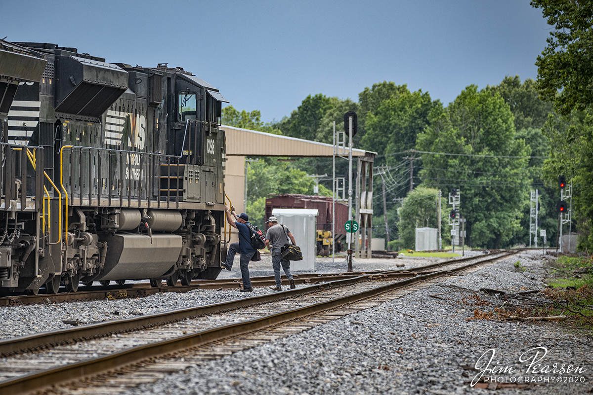 June 22, 2020 - A fresh Paducah and Louisville Railway crew climbs aboard Norfolk Southern T4 locomotive 1098 at Central City, Kentucky as they prepare to continue to move empty coal train WYX1 on south to Warrior Coal mine, west of Madisonville, Ky.

Tech Info: Nikon D800, RAW, Sigma 150-600 @ 260mm, f/5.6, 1/1000, ISO 500.