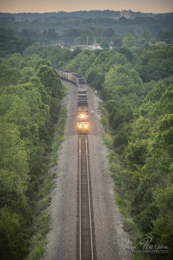 July 17, 2020 - Norfolk Southern 3645 leads a empty coal train out of Ramsey, Indiana, as it heads west with an empty coal train on the NS Southern-East District. 

Tech Info: Full Frame Nikon D800, RAW, Sigma 150-600 @ 300mm, f/5.6, 1/250, ISO 1400.