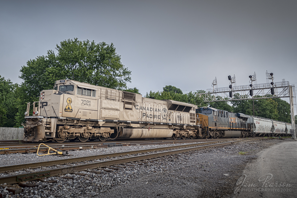 WEB-07.21.20 CSX K815-19 SB with CP 7021 arrives Howell Yard, Evansville, IN