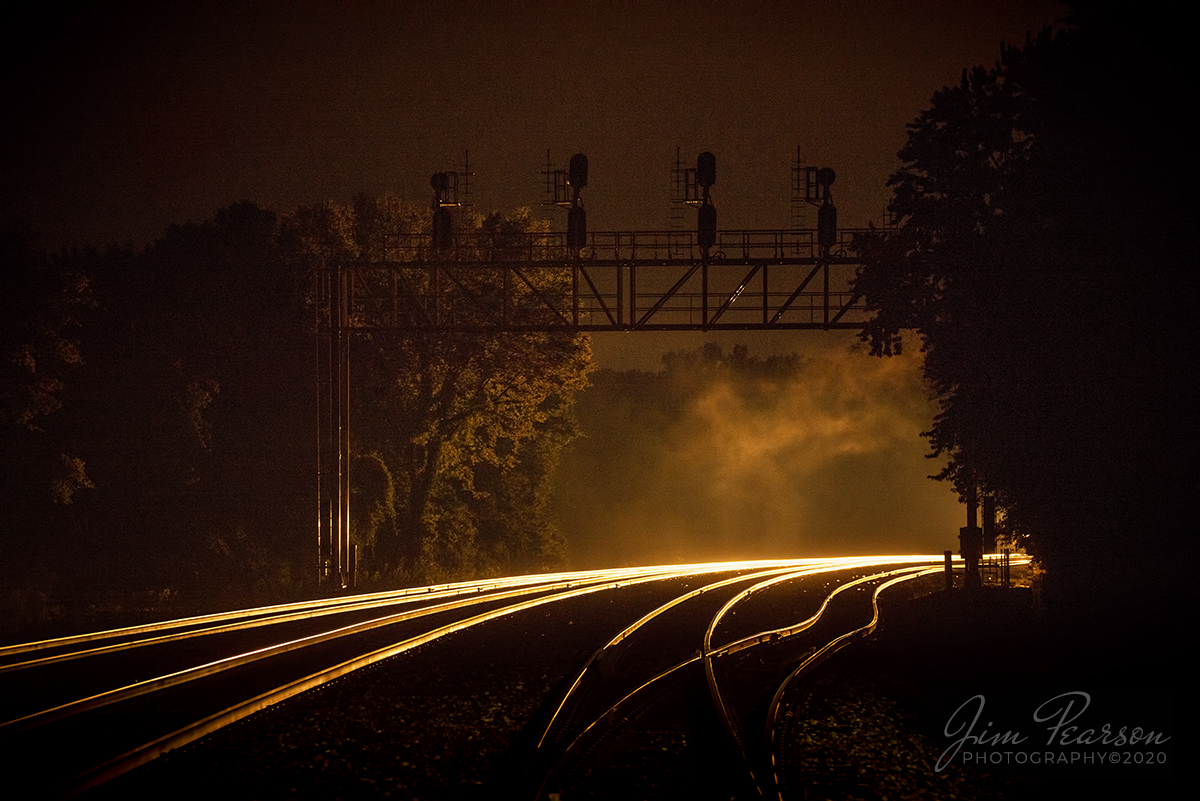 August 1, 2020 - It's a hot and steamy summer night as the headlights of CSX Q513 illuminates the tracks at the south end of Howell Yard in Evansville, Indiana as it makes a pickup before continues its way south along the Henderson Subdivision.

Tech Info: Nikon D800, RAW, Nikkor 70-300 @112mm, f/4.8, 1/30, ISO 3,200.
