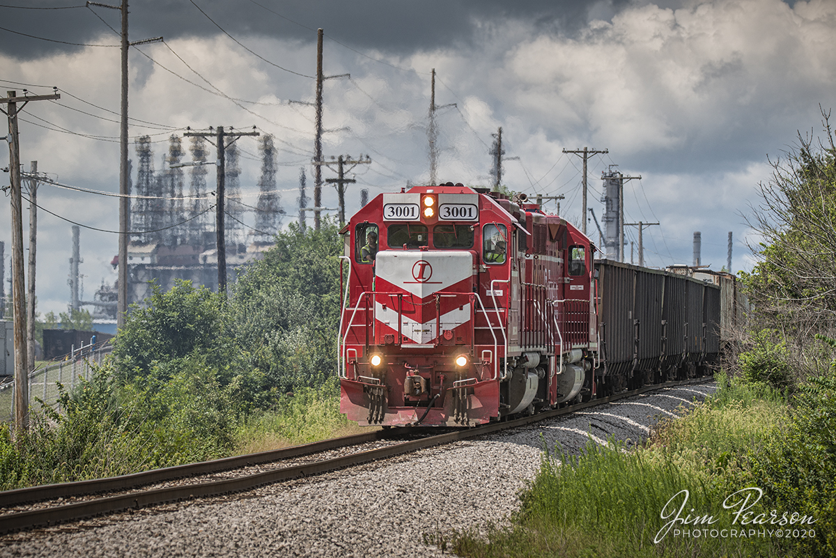 August 4, 2020 - Indiana Railroad PAUT1-04 rolls past the Marathon Refinery on the Indianapolis Subdivision at Robinson, Illinois as it heads back to the yard at Palestine, IL after finishing its morning work in the Robinson area.

Tech Info: Full Frame Nikon D800, Sigma 150-600 @ 185mm, f/6.3, 1/1000, ISO 200.