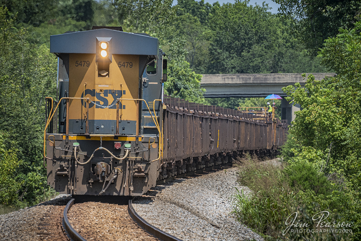 August 10, 2020 -CSXT 5479 runs long hood forward on the Henderson Subdivision as it leads railtrain J012-10 toward the siding at Latham, in Hopkinsville, Ky, after dropping rails between the south end of Kelly, Ky, working its way south towards Guthrie, Ky. I'm told there will be a CSX MOW blitz beginning is just under two weeks with a daily work curfew.

Tech Info: Full Frame Nikon D800, RAW, Sigma 150-600 @ 300mm, f/9, 1/1250, ISO 640.