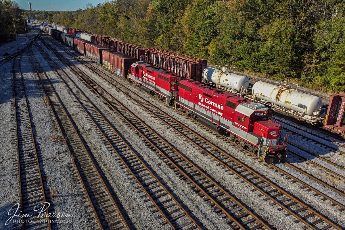 Workday end is near!

The RJ Corman local arrives back at Guthrie, Ky to drop off its interchange work from a long day of picking up and dropping off freight along RJC's Memphis Line, to CSX on the Henderson Subdivision on October 16, 2020.

Tech Info: DJI Mavic Mini Drone, JPG, 4.5mm (24mm equivalent lens) f/2.8, 1/1000, ISO 100.