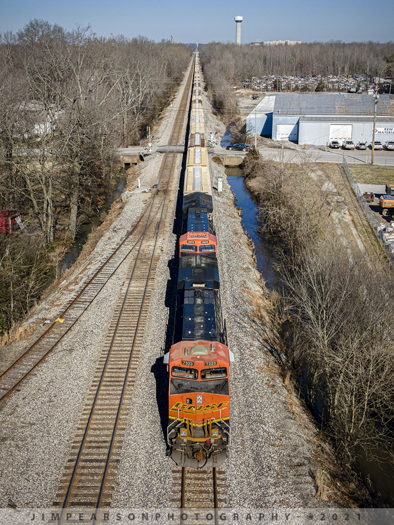 BNSF Southbound Phosphate stopped at Guthrie, Ky

If you recall from my March 3rd, 2021 post, I got a text at about 10 minutes till 7am that CSX K811-28, a phosphate train, with three BNSF units on it was headed south on the Henderson Subdivision and I decided to get out of bed and give chase!

It was about 45 miles later at Guthrie, Ky when I finally got ahead of it enough to where I could launch the drone, after they stopped after getting red signal due to track work being done ahead at Cedar Hill, TN.

Tech Info: DJI Mavic Air 2 Drone, RAW, 4.5mm (24mm equivalent lens) f/2.8, 1/800, ISO 100.