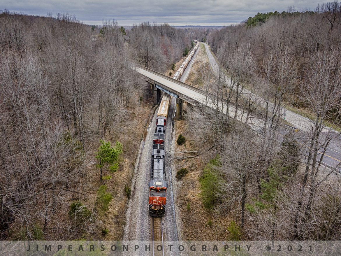 Canadian National leads CSX K813 south out of Mortons Gap, Ky

With only a few days away from the first day of spring, Canadian National 2314 leads CSX K813 out of Mortons Gap, Ky, with an empty potash train, under gloomy and cold skies on March 18th, 2021, as it heads south on the Henderson Subdivision.

Tech Info: DJI Mavic Air 2 Drone, RAW, 4.5mm (24mm equivalent lens) f/2.8, 1/320, ISO 200.