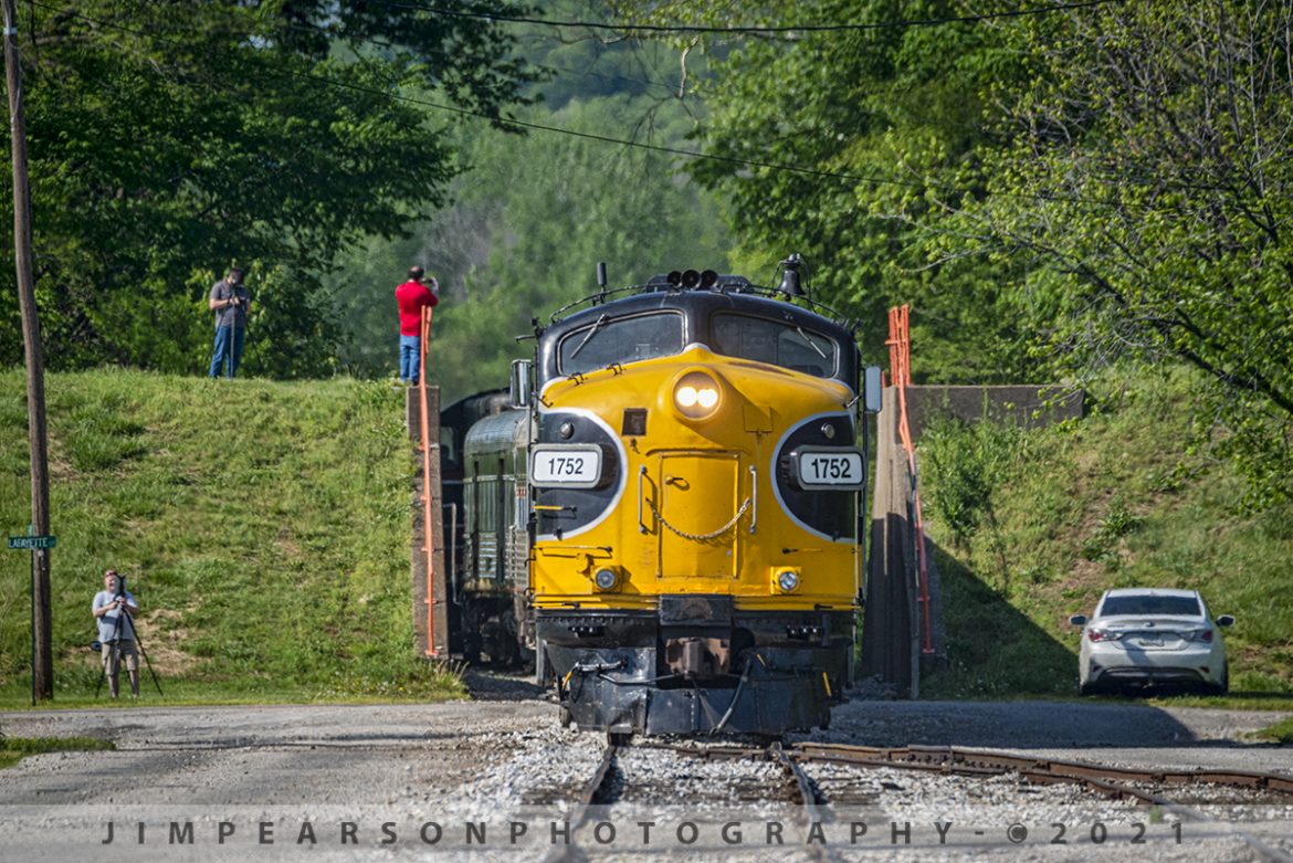 BUGX 1752 heads to Troy, Indiana

Ohio River Scenic Railway BUGX 1752 (EMD FP9A) brings up the rear on the last train of the day, on May 1st, 2021, as it passes through the Ohio River Flood Wall opening at Tell City, Indiana while railfans document its move.

BUGX 1752 is an ex-CN Rebuilt EMD that is leased now by the Ohio River Scenic Railway from Dieselmotive Company of Northern California. It is a former Canadian National FP9A unit, which was recently sold by Pioneer RailCorp affiliate Keokuk Junction Railway to Dieselmotive and has become one of their lease units.

Ohio River Scenic Railway is headquartered out of Tell City, Indiana and they run through Perry and Spencer Counties in southern Indiana on the weekends. For more and updated information visit their website at https://www.ohiorivertrain.com/ and take a ride behind this beautiful locomotive! 

Tech Info: Nikon D800, RAW, Sigma 150-600mm with a 1.4 teleconverter @ 750mm, f/8.5, 1/1250, ISO 900.