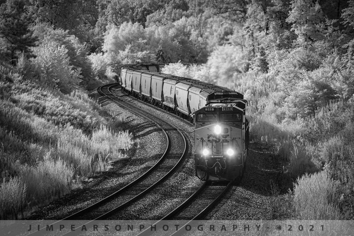 CSX Q647 heads south through the S curve at Nortonville, KY

I love a good S curve, combined with a long lens to help bring in tight for what I refer to as in your face photography rail photography! Throw in the look of Infrared and this is pretty much what I come back with! Its CSXT 946 as it leads CSX Q647 south at Nortonville, Ky on the Henderson Subdivision on July 20th, 2021.

Tech Info: Fuji XT-1, RAW, Converted to 720nm B&W IR, Nikon 70-300 @ 280mm, f/8, 1/500, ISO 400.