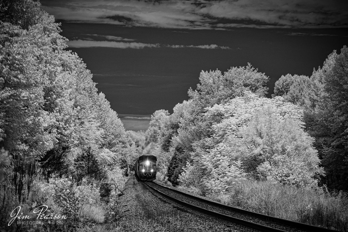 CSX Q503 southbound out of Mortons Gap, KY

It was a hot, muggy, and sunny kind of day as CSXT 797 lead CSX Q503 pulling south out of Mortons Gap, Kentucky on the Henderson Subdivision, approaching the location known as Oak Hill on the railroad, allowing me the opportunity to capture this this infrared photograph.

Tech Info: Fuji XT-1, RAW, sensor converted to 720nm B&W IR, Fuji 18-55 @50mm, f/5, 1/1000, ISO 200, August 13, 2021.