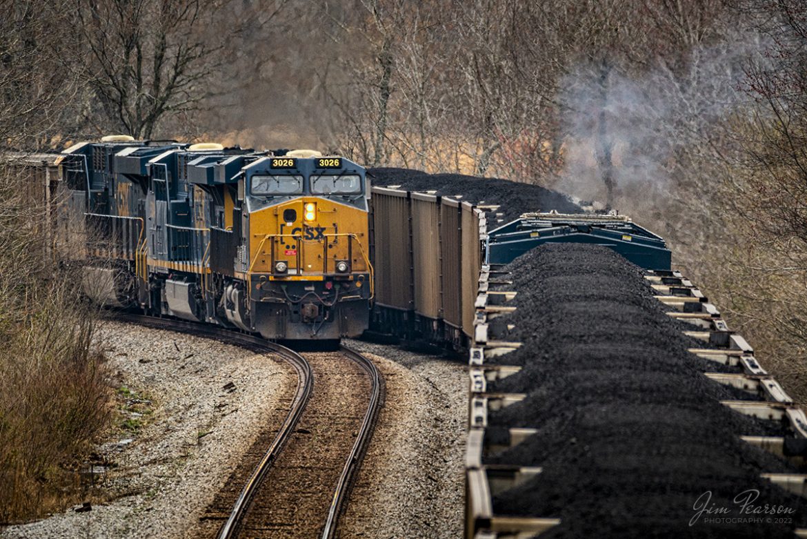 CSX northbound empty coal train, E320, meets the DPUs on its counterpart, southbound N320 (Carlisle, IN - Cross, SC) as they pass each other at Nortonville, Kentucky on the CSX Henderson Subdivision on March 8th, 2022. 

Tech Info: Nikon D800, RAW, Sigma 150-600 @ 600mm, f/6.3, 1/400, ISO 360.

#trainphotography #railroadphotography #trains #railways #jimpearsonphotography #trainphotographer #railroadphotographer