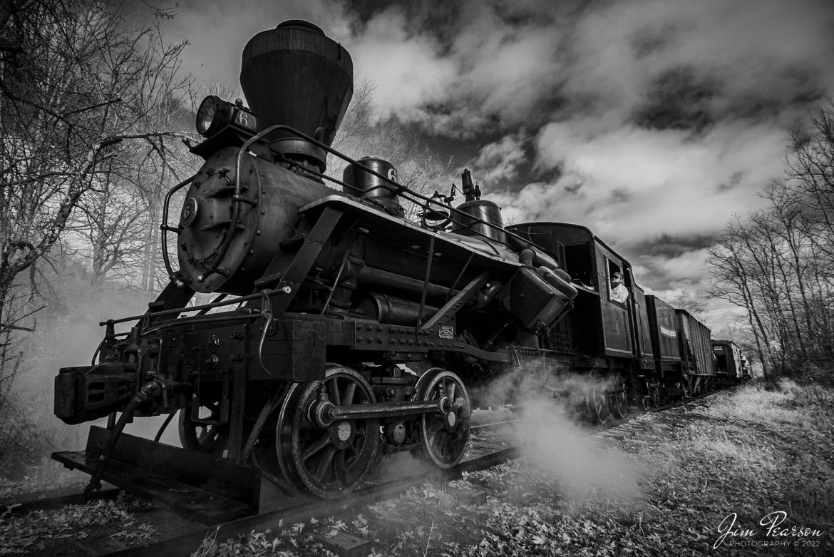 For this week’s Saturday Infrared photo, we find Meadow River Lumber Company steam locomotive, Heisler No. 6, leading a freight train at Hosterman, West Virginia during the Mountain Rail WV, Rail Heritage Photography Weekend on November 4th, 2022. 

The event was held at the Durbin & Greenbrier Valley Railroad, Durbin, WV, and Cass Scenic Railroad, Cass, WV, from November 4-6th, 2022.  Cass Scenic Railroad, Cass Scenic Railroad State Park
According to Wikipedia: The Durbin and Greenbrier Valley Railroad (reporting mark DGVR) is a heritage and freight railroad in the U.S. states of Virginia and West Virginia. It operates the West Virginia State Rail Authority-owned Durbin Railroad and West Virginia Central Railroad (reporting mark WVC), as well as the Shenandoah Valley Railroad in Virginia.

Beginning in 2015, DGVR began operating the historic geared steam-powered Cass Scenic Railroad, which was previously operated by the West Virginia Division of Natural Resources as part of Cass Scenic Railroad State Park.

Tech Info: Fuji XT-1, RAW, Converted to 720nm B&W IR, Nikon 10-24 @ 10mm, f/4.5, 1/250, ISO 400.

#trainphotography #railroadphotography #trains #railways #jimpearsonphotography #infraredtrainphotography #infraredphotography #trainphotographer #railroadphotographer #cassscenicrailway #durbinandgreenbriervalleyrr #steamtrains