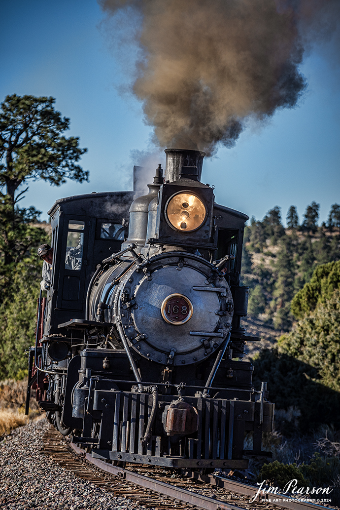 Cumbres & Toltec Scenic Railroad steam locomotive D&RGW 168 in rounds a curve as the engineer keeps a watchful eye ahead, on its way to Osier, Colorado, during a photo charter by Dak Dillon Photography on October 20th, 2023.

According to their website: the Cumbres & Toltec Scenic Railroad is a National Historic Landmark.  At 64-miles in length, it is the longest, the highest and most authentic steam railroad in North America, traveling through some of the most spectacular scenery in the Rocky Mountain West.

Owned by the states of Colorado and New Mexico, the train crosses state borders 11 times, zigzagging along canyon walls, burrowing through two tunnels, and steaming over 137-foot Cascade Trestle. All trains steam along through deep forests of aspens and evergreens, across high plains filled with wildflowers, and through a rocky gorge of remarkable geologic formations. Deer, antelope, elk, fox, eagles and even bear are frequently spotted on this family friendly, off-the grid adventure.

Tech Info: Nikon D810, RAW, Nikon 70-300 @ 185mm, f/5, 1/1000, ISO 80.

#railroad #railroads #train #trains #bestphoto #railroadengines #picturesoftrains #picturesofrailway #bestphotograph #photographyoftrains #trainphotography #JimPearsonPhotography #CumbresandToltecScenicRailroad #trending
