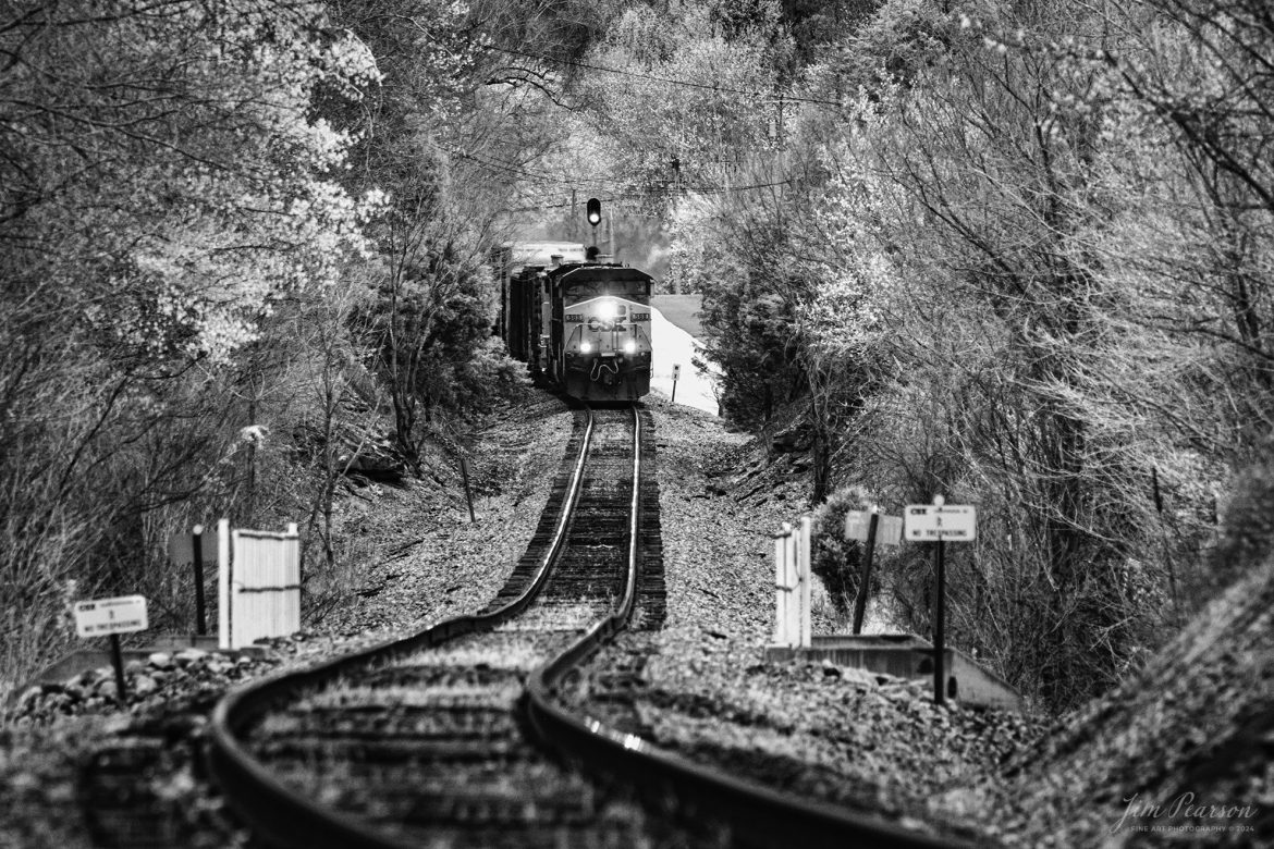 In this week’s Saturday Infrared Photo, we catch CSX local L391 as it heads north out of Mortons Gap, Kentucky on March 26th, 2024, on the Henderson Subdivision.

Tech Info: Fuji XT-1, RAW, Converted to 720nm B&W IR, Sigma 150-600 @ 320mm, f/5.6, 1/210, ISO 400.

#trainphotography #railroadphotography #trains #railways #jimpearsonphotography #infraredtrainphotography #infraredphotography #trainphotographer #railroadphotographer #csxrailroad #infraredphotography #trending
