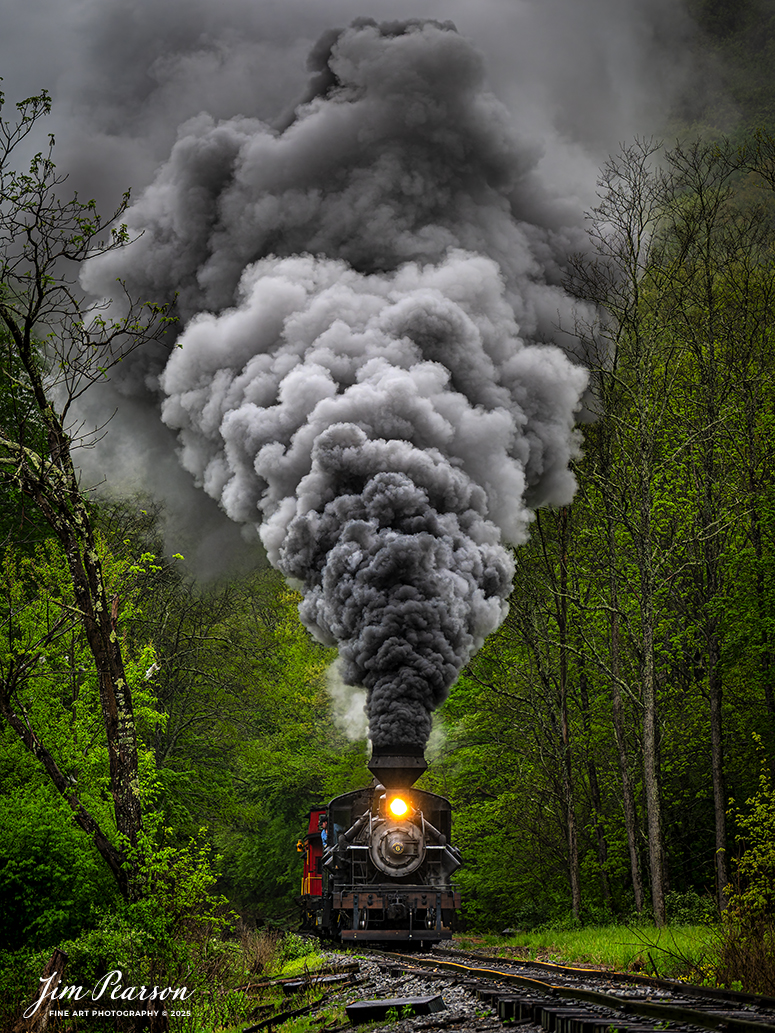 Engineer Noah Barkley keeps a watchful eye on the track ahead from Cass Scenic Railway Heisler #6 as they pull through the countryside at Wanless on the way to Durban, West Virginia, during the Cass Spring Photographers Special, from Cass, West Virginia on May 4th, 2025. 

According to the Mountain Rail West Virginia Website: The Meadow River Lumber No. 6 was built by the Heisler Locomotive Works in Erie, PA, in 1929 for the Bostonia Coal & Clay Products Company of New Bethlehem, PA.

The Heisler was sold to the Meadow River Lumber Company at Rainelle, WV in 1939, where it was rostered as No. 6. She retired from the lumber company in 1965 and was purchased by the purchased it by the state of West Virginia purchased. The engine ran under its own steam from Rainelle to its new home in Cass in December 1966. No. 6 would begin operating on the railroad in 1968. The Heisler is the fastest geared locomotive in the Cass collection.

Tech Info: Nikon Z6ii, RAW, Nikon 70-300 @ 180mm, f/5.3, 1/1250, ISO 560.

#railroad #railroads #train, #trains #railway #railway #railtransport #railroadengines #picturesoftrains #picturesofrailways #besttrainphotograph #bestphoto #photographyoftrains #bestsoldpicture #JimPearsonPhotography #steamtrain #casssenicrailway